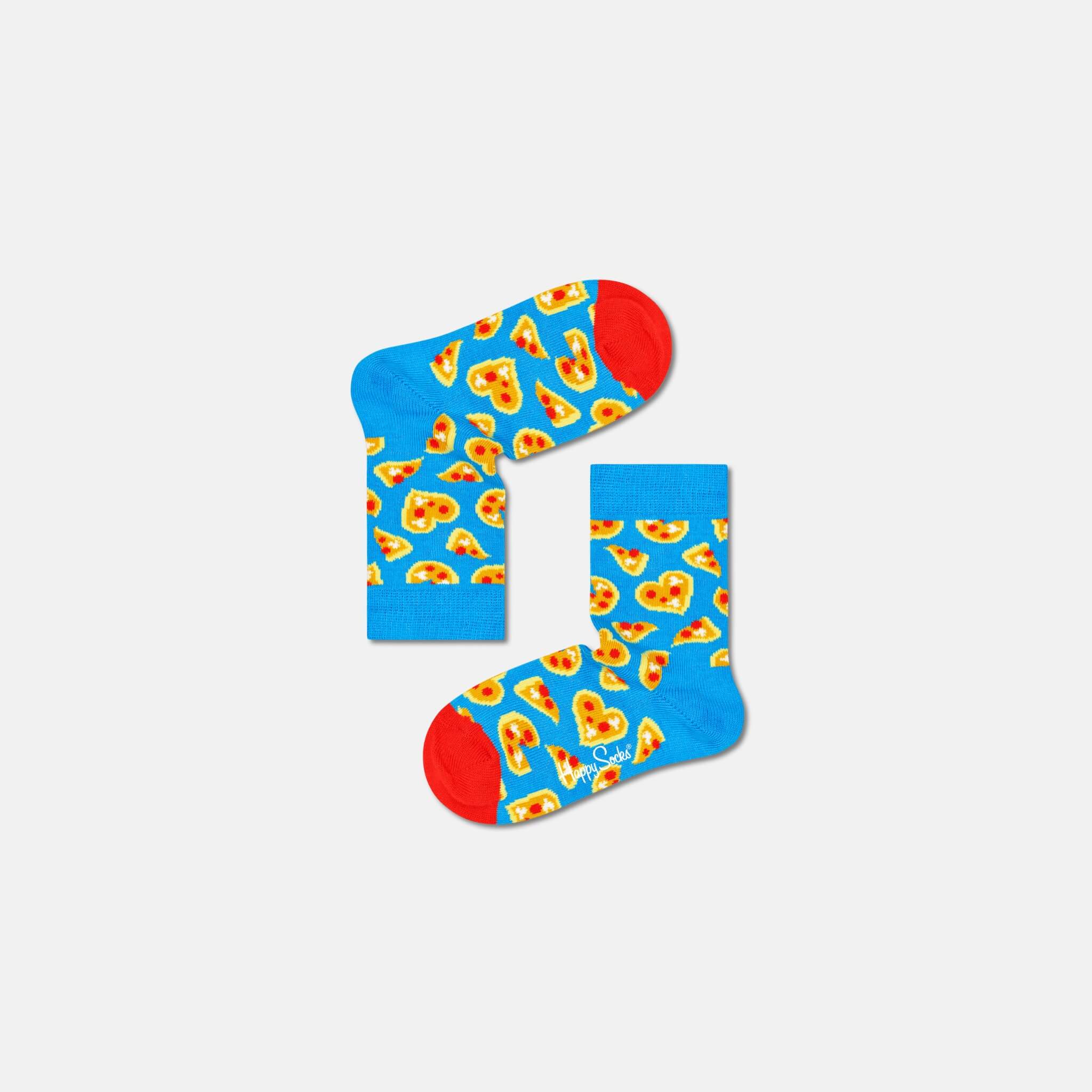 Dětské modré ponožky Happy Socks, vzor Pizza Love
