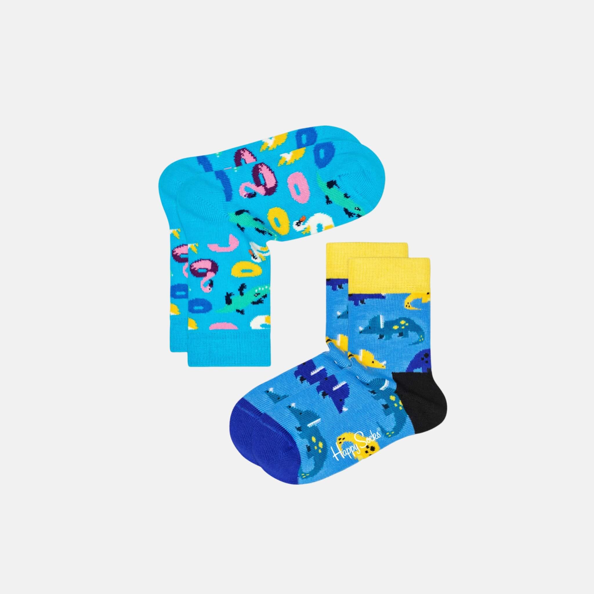 Dětské modré ponožky Happy Socks, vzor Poolparty - dva páry