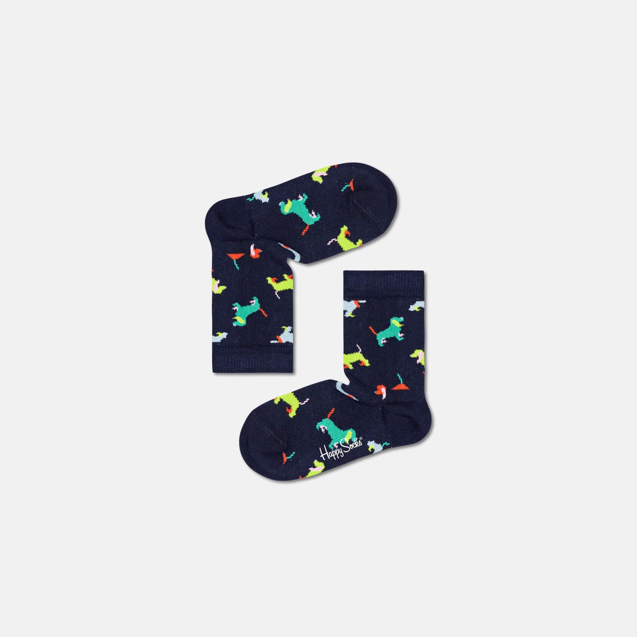 Dětské modré ponožky Happy Socks s pejsky, vzor Puppy Love