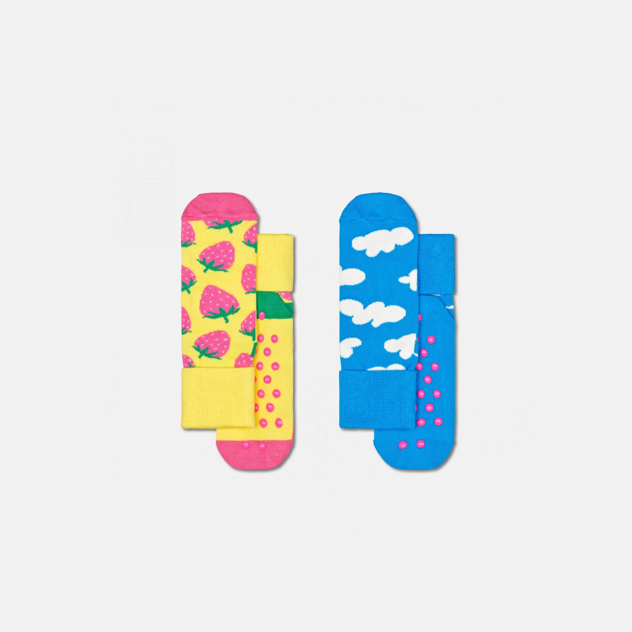 Dětské protiskluzové ponožky Happy Socks, vzor Strawberry - 2 páry