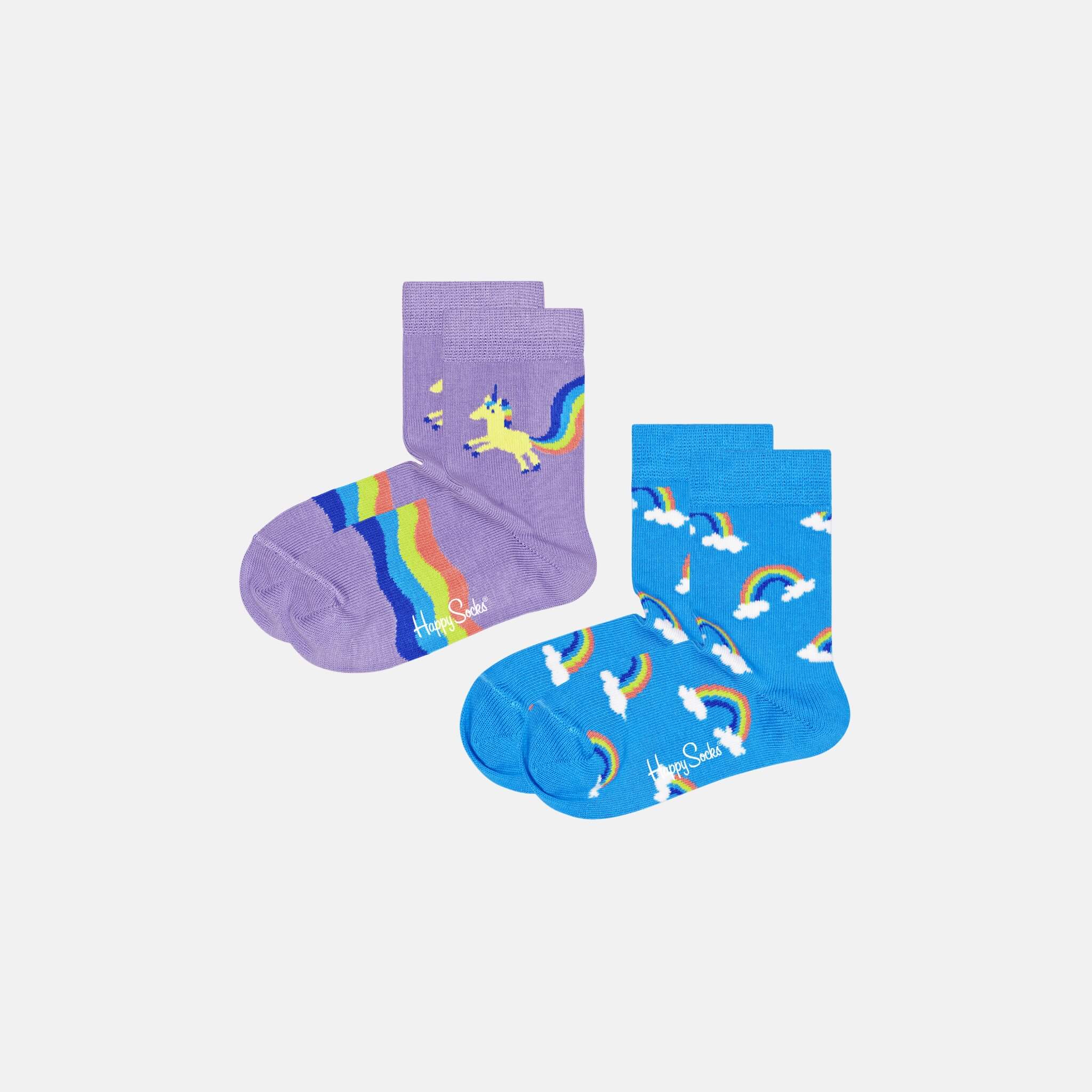 Dětské ponožky Happy Socks, vzor Unicorn & Rainbow - 2 páry
