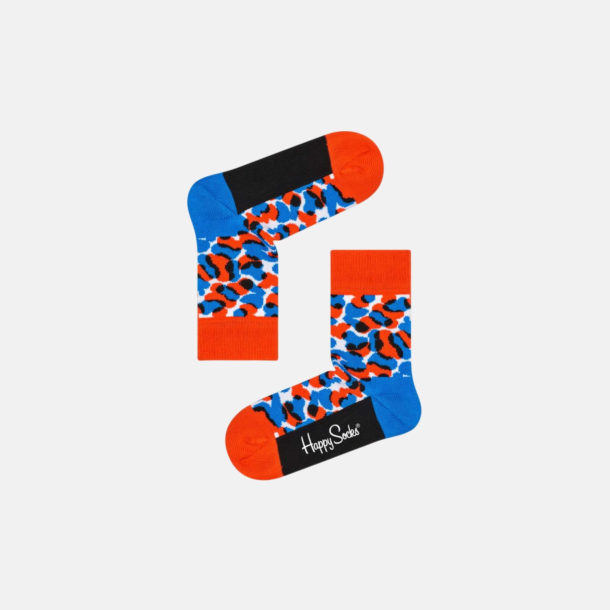 Dětské modro-červené ponožky Happy Socks s barevnými pruhy, vzor Stripe