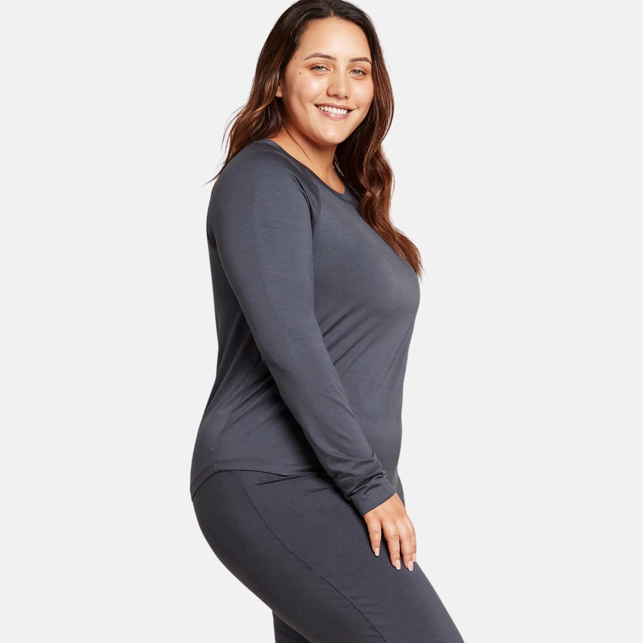 Dámské šedé tričko Boody Goodnight Raglan Sleep Top