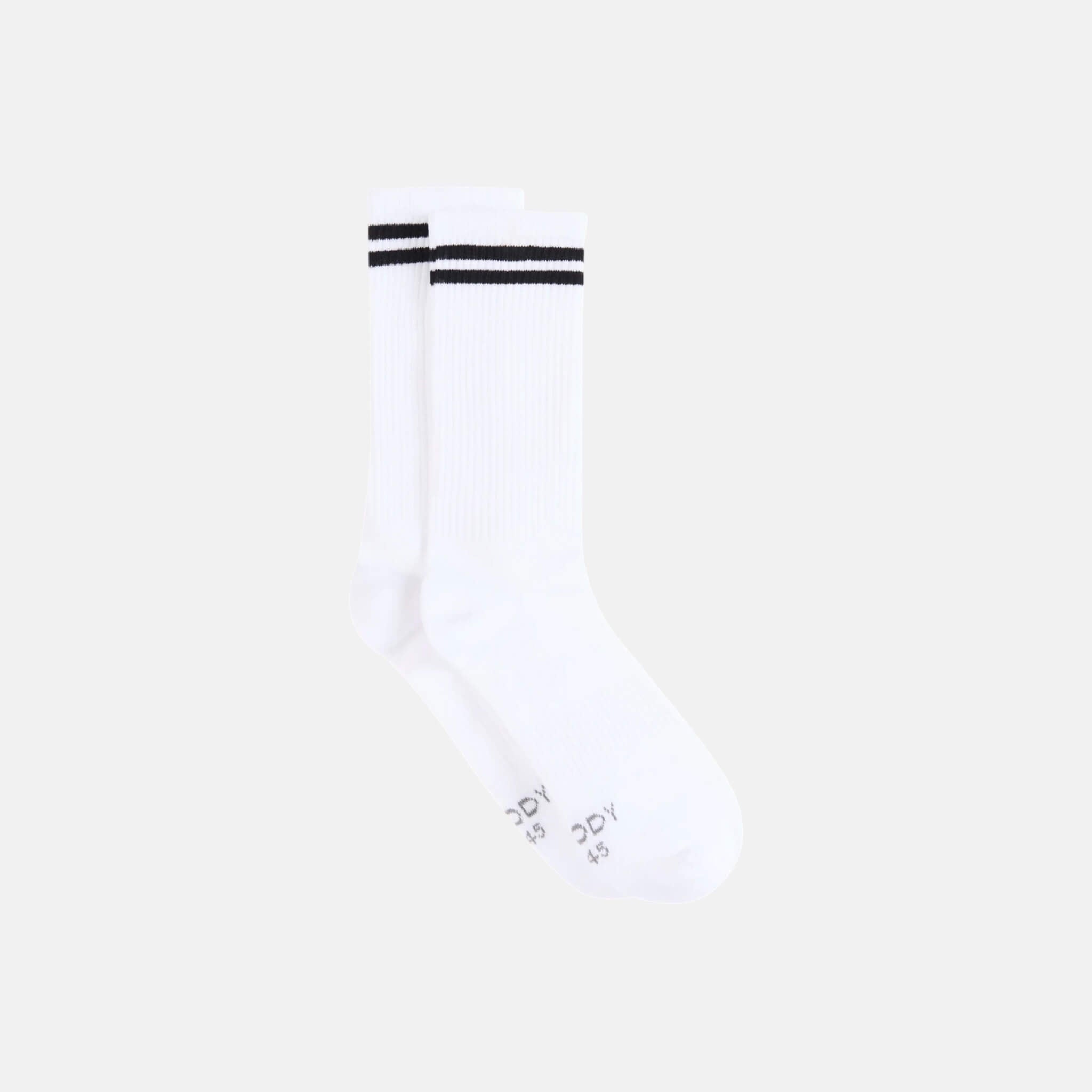 Pánské bílo-černé ponožky Boody Striped Cushioned Crew Socks