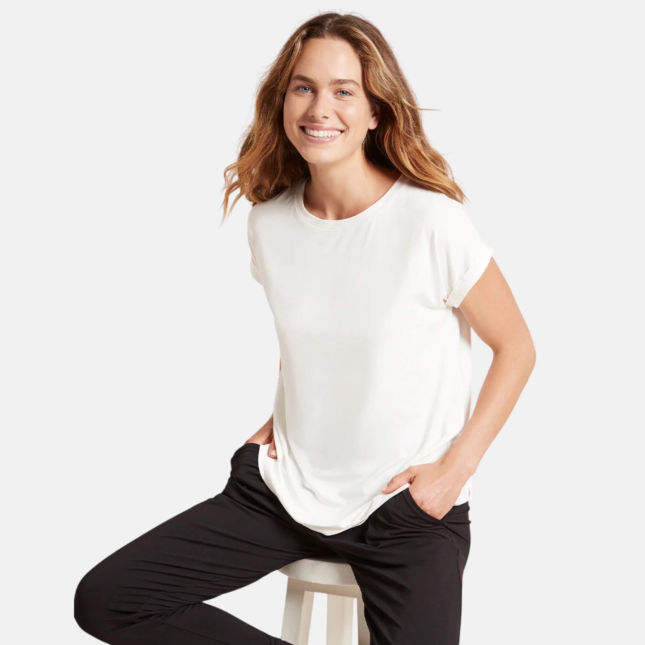 Dámské bílé tričko Boody Downtime Lounge Top