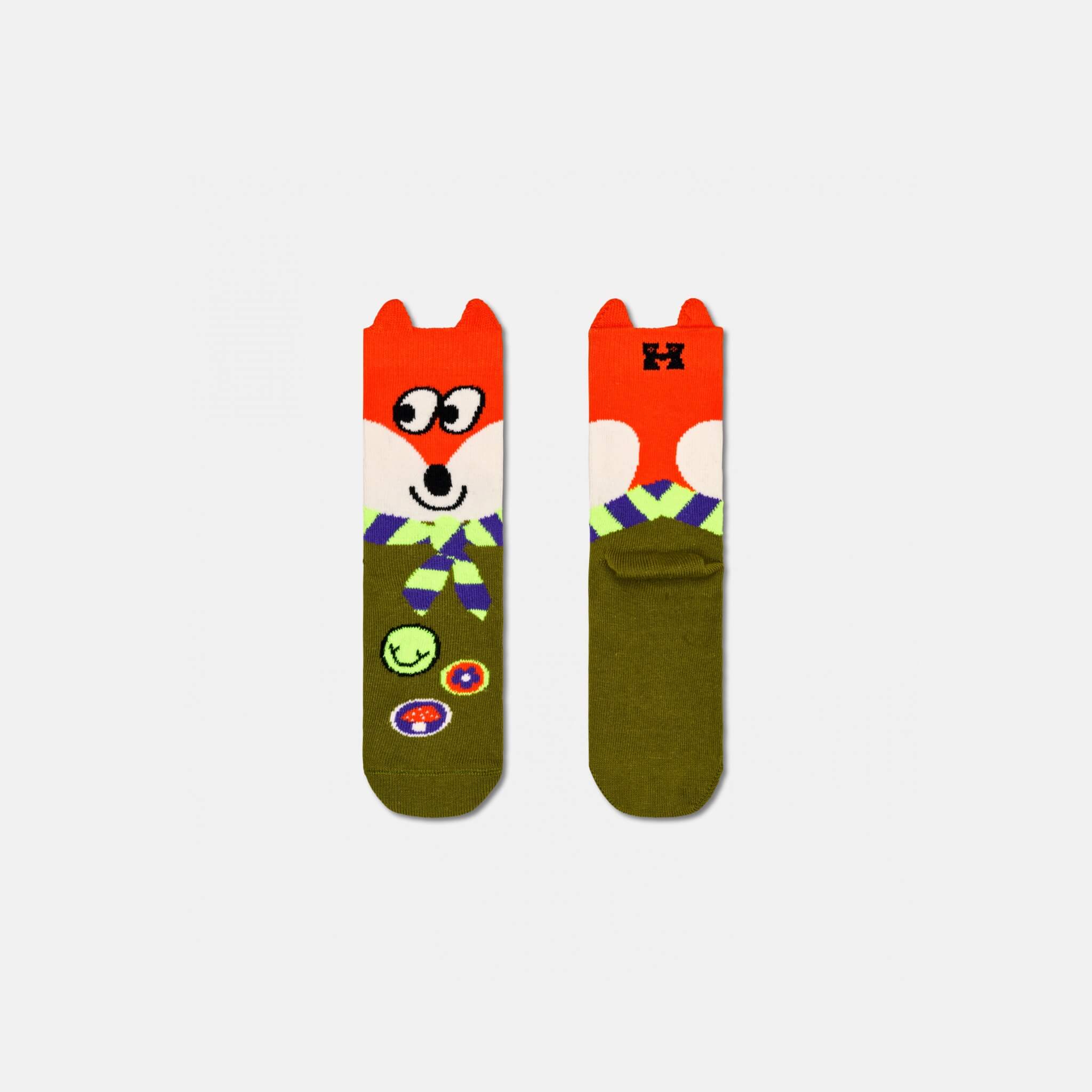 Dětské barevné ponožky Happy Socks s liškou, vzor Fox Scout