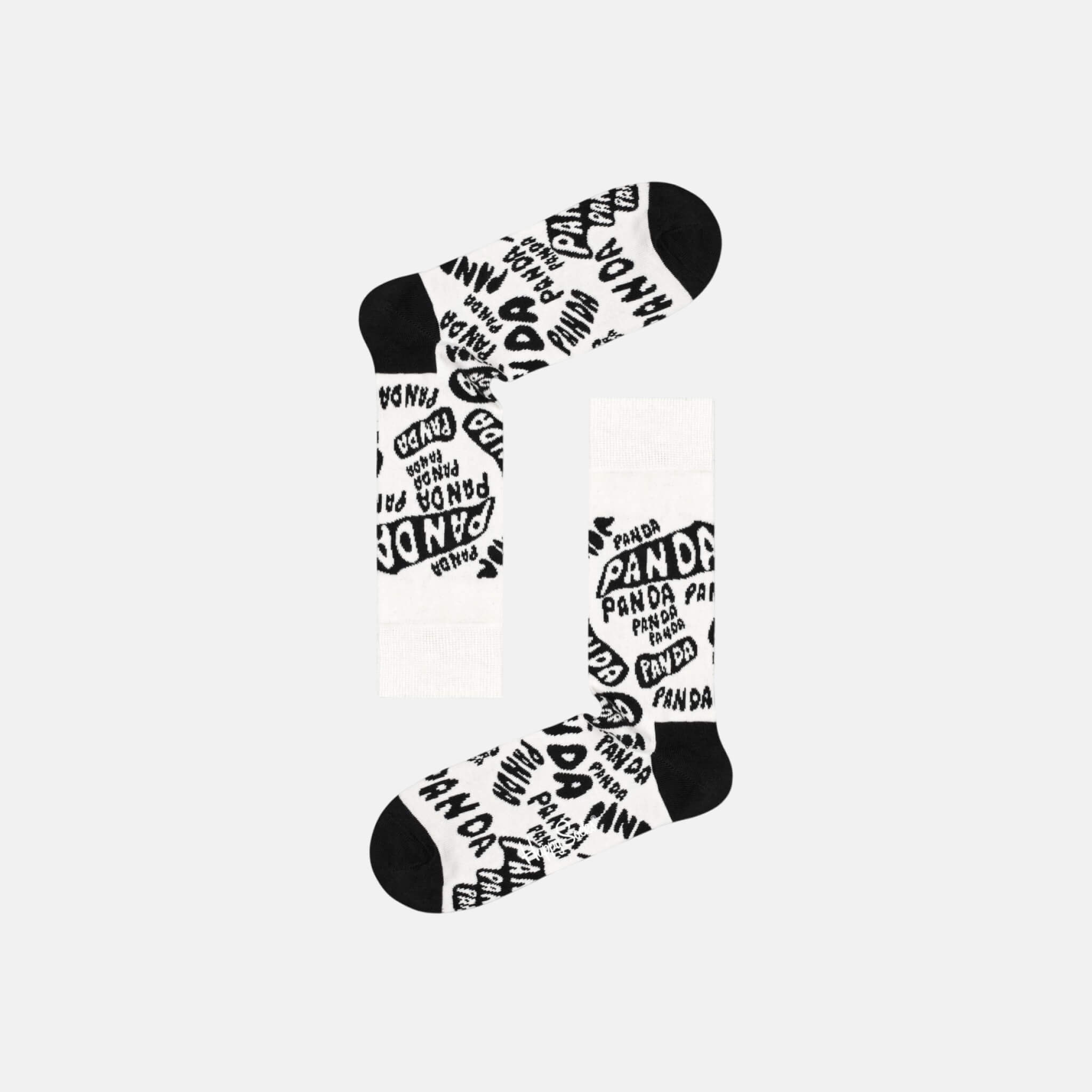Černobílé ponožky Happy Socks x WWF, vzor Panda - Panda - Panda