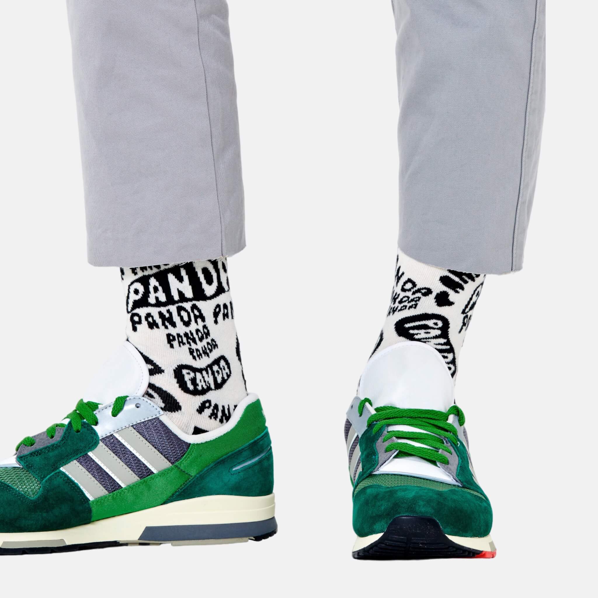 Černobílé ponožky Happy Socks x WWF, vzor Panda - Panda - Panda