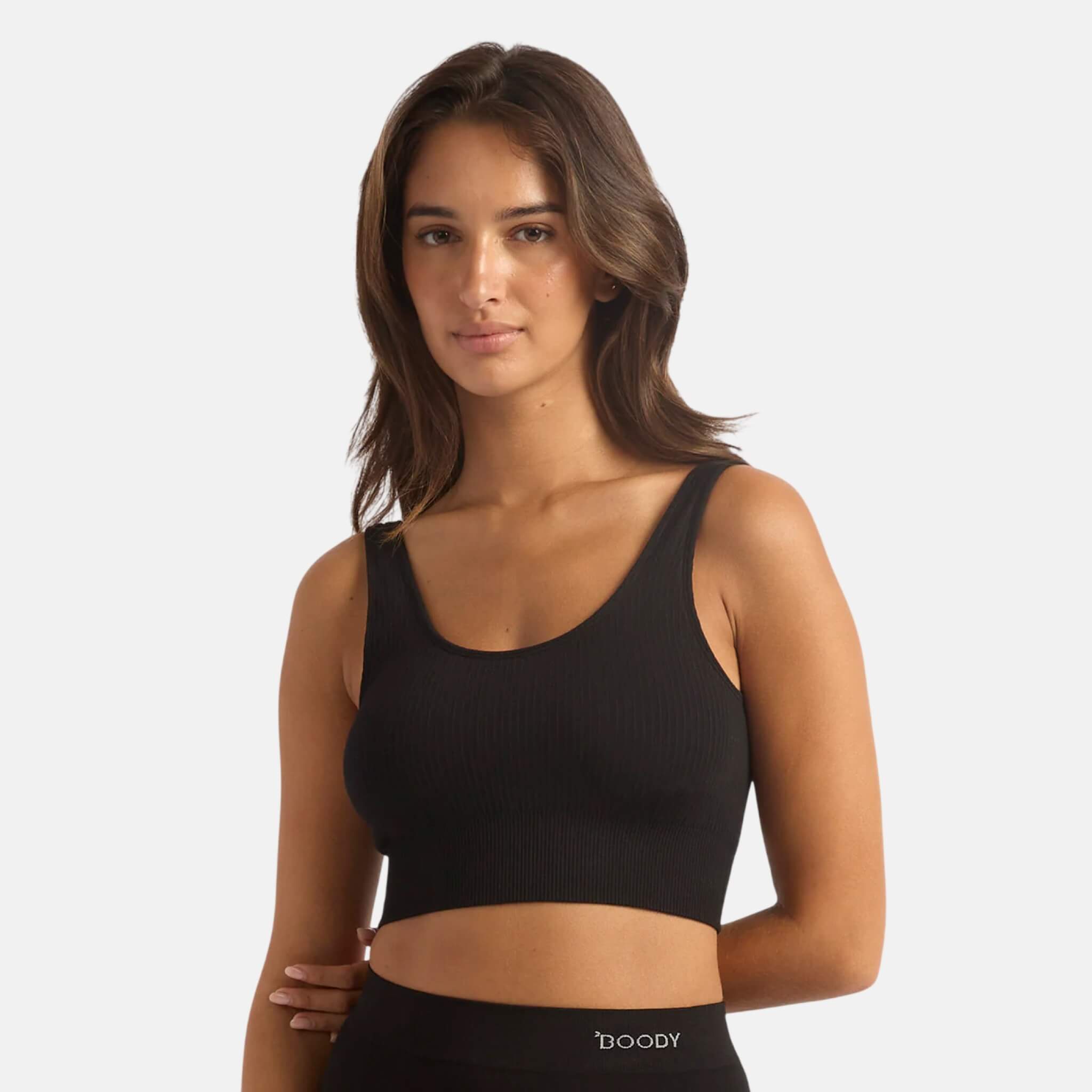 Černá podprsenka Boody Ribbed Seamless Bra