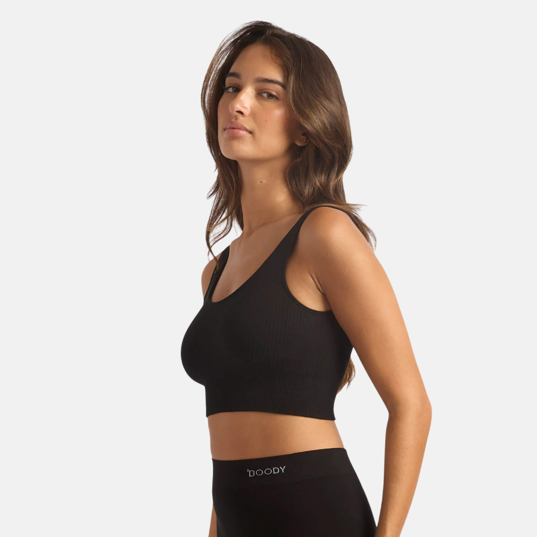 Černá podprsenka Boody Ribbed Seamless Bra