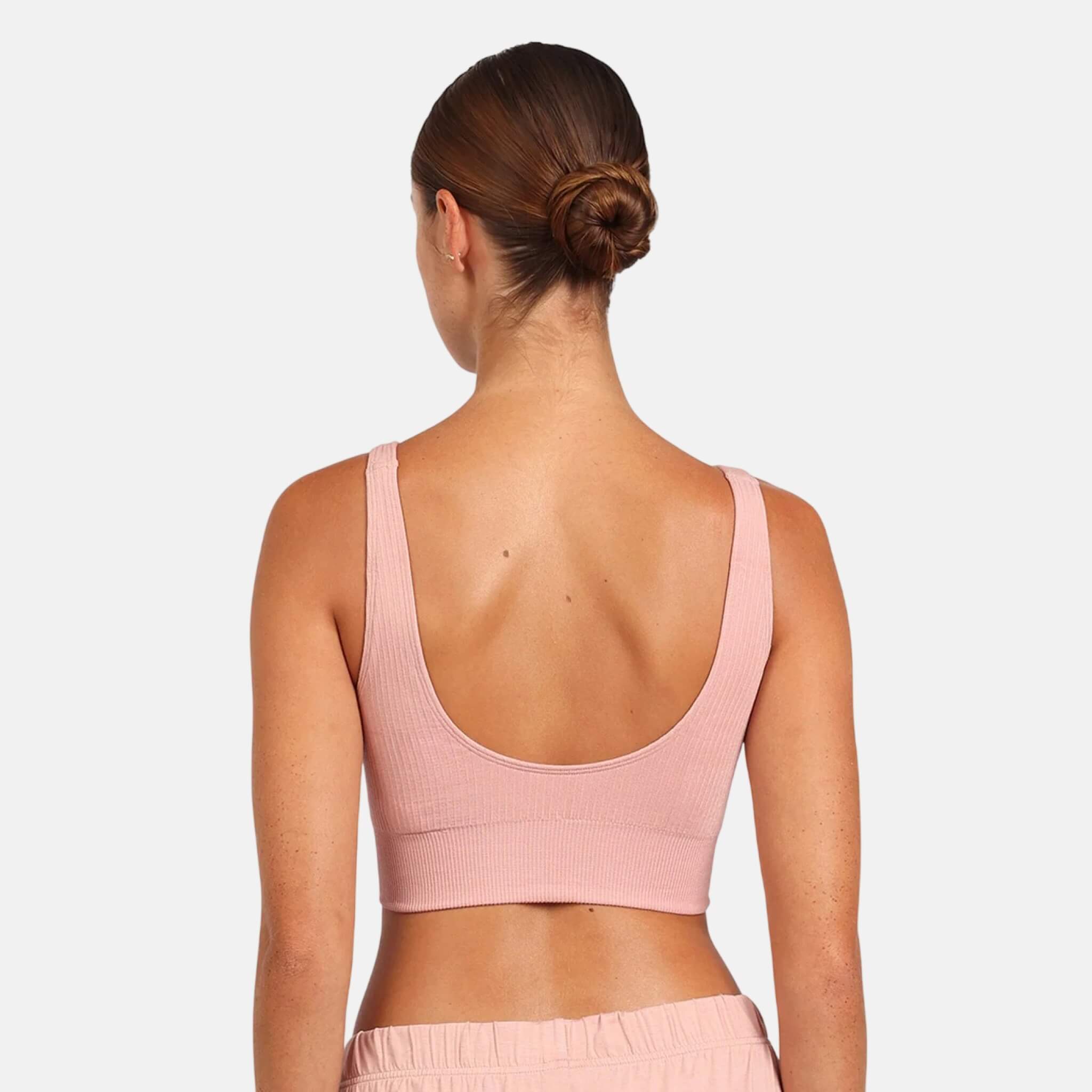 Růžová podprsenka Boody Ribbed Seamless Bra