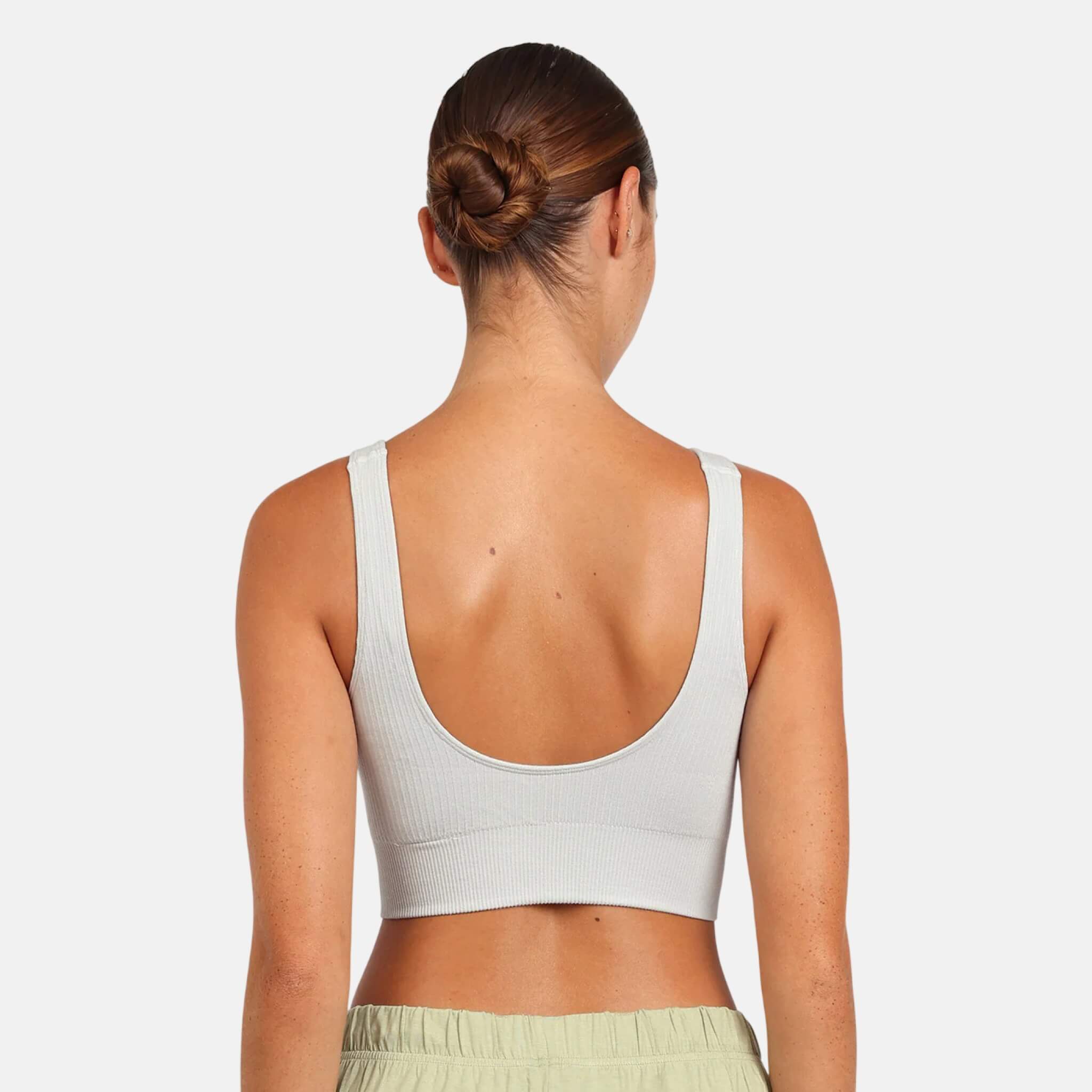 Světle šedá podprsenka Boody Ribbed Seamless Bra