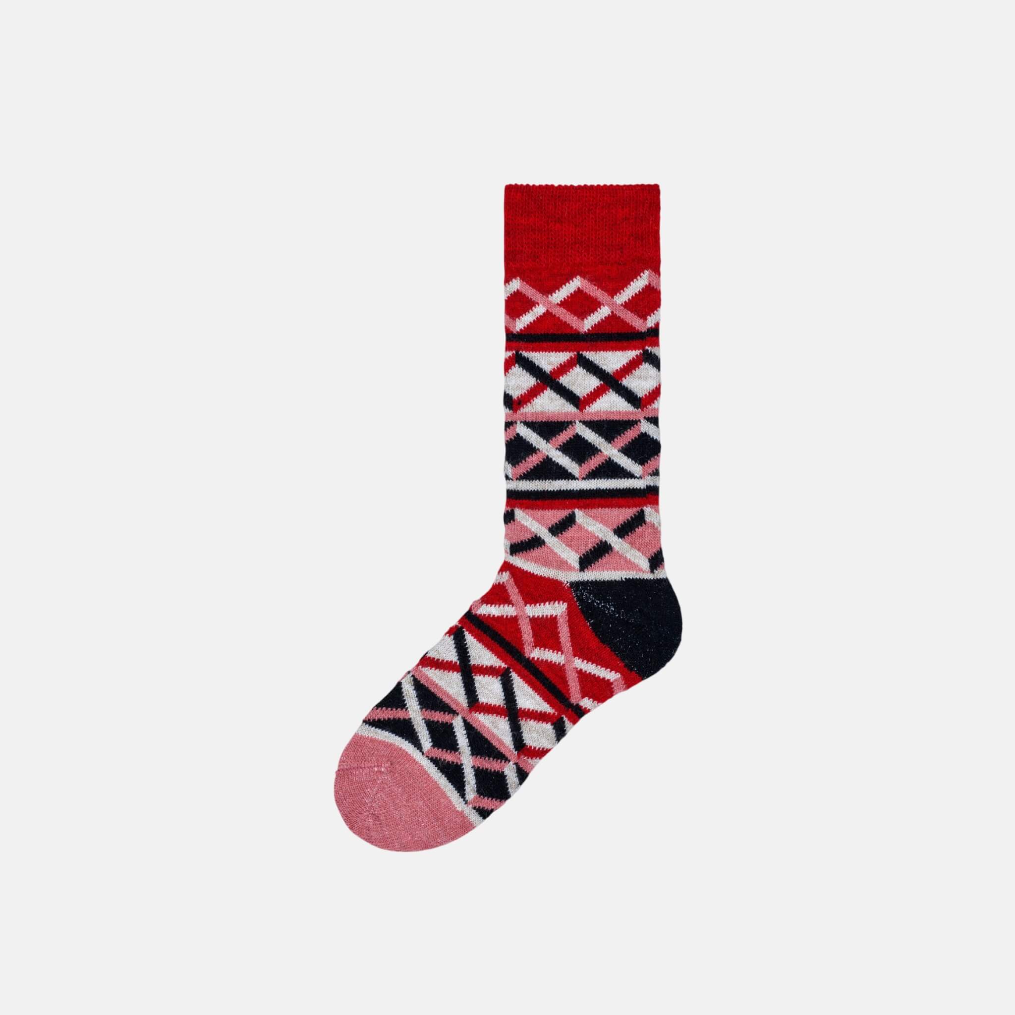 Dámské barevné (červené) ponožky Happy Socks Ellinor // kolekce Hysteria