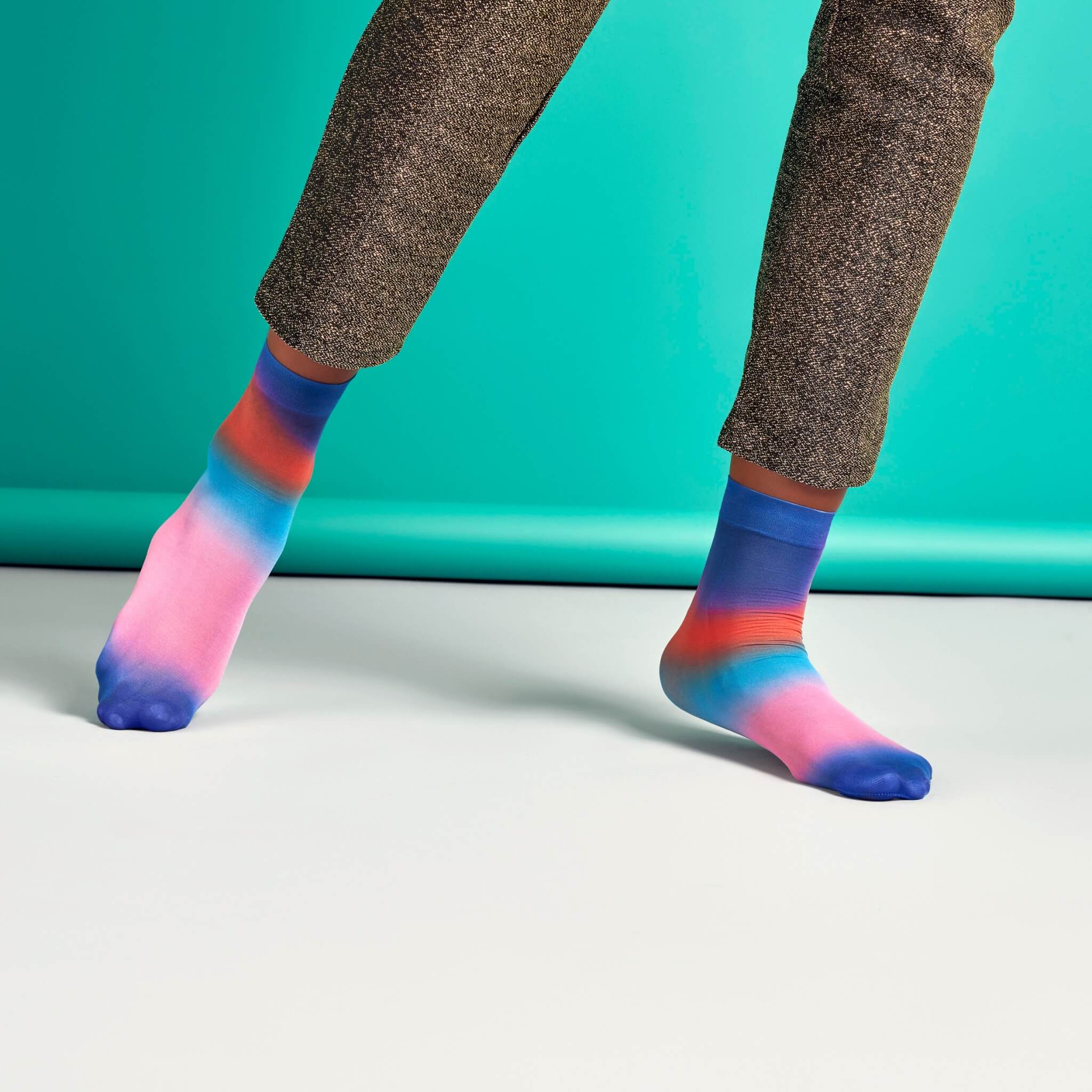Dámské růžovo-modré ponožky Happy Socks Mia // kolekce Hysteria
