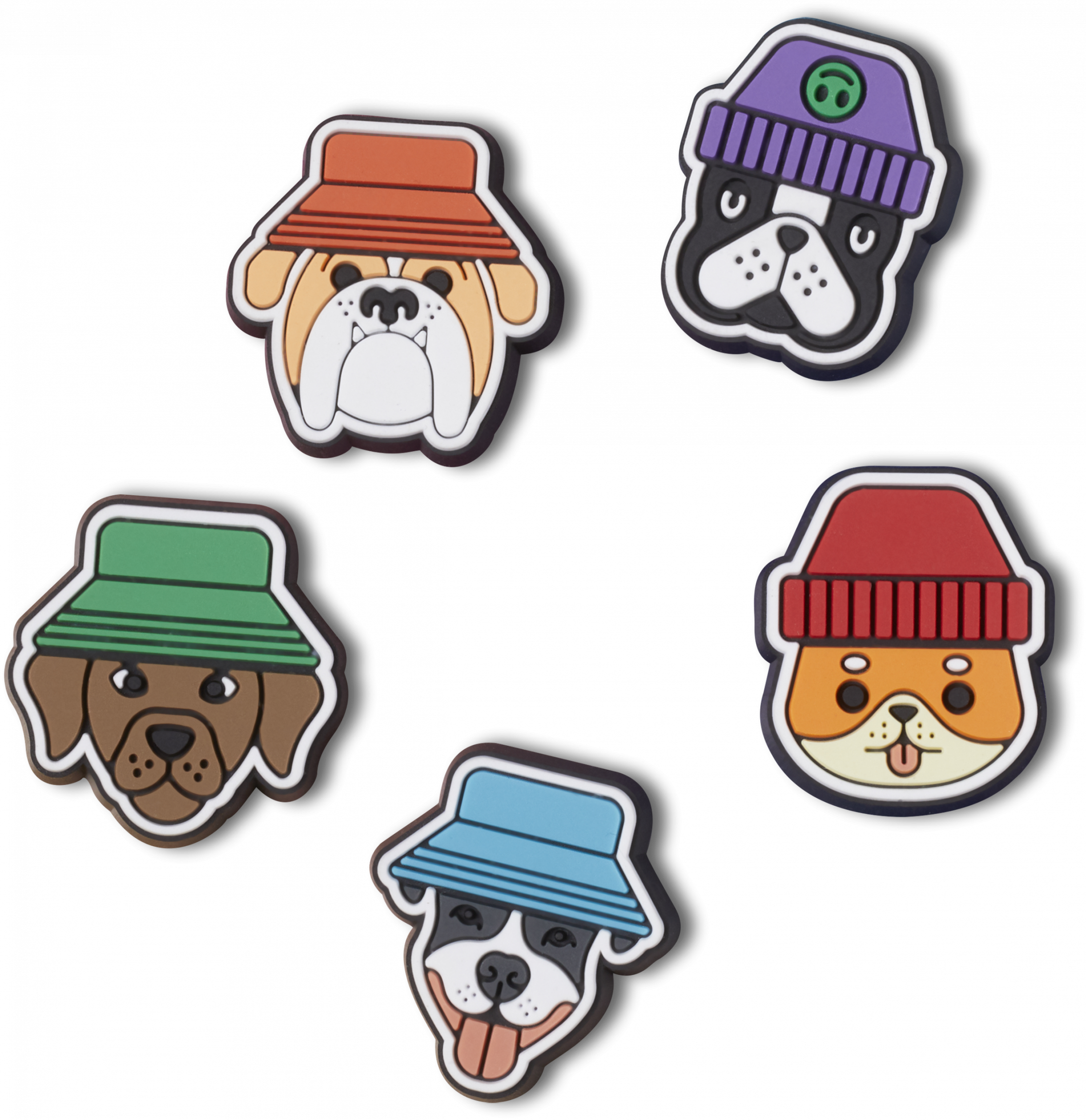 Odznáček Jibbitz – Dogs in Hats – 5 ks