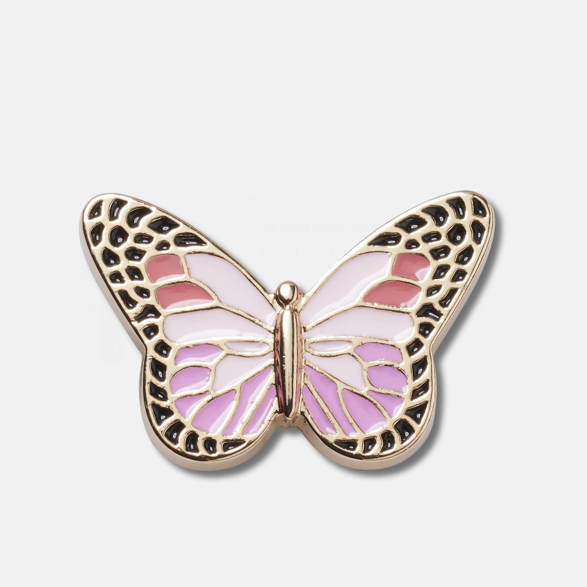 Odznáček Jibbitz – Pink Elevated Colorful Butterfly
