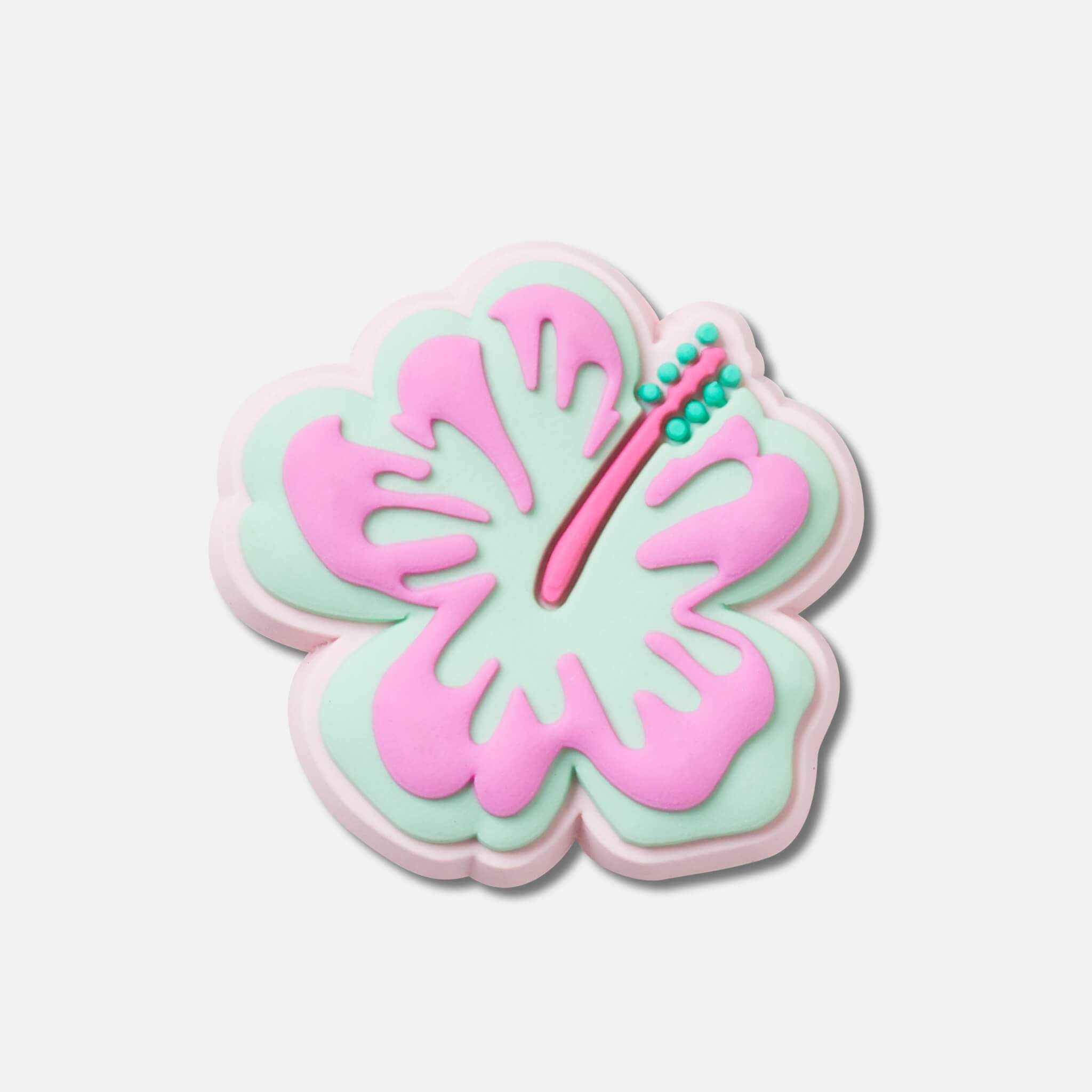Odznáček Jibbitz – Turquoise and Pink Hibiscus