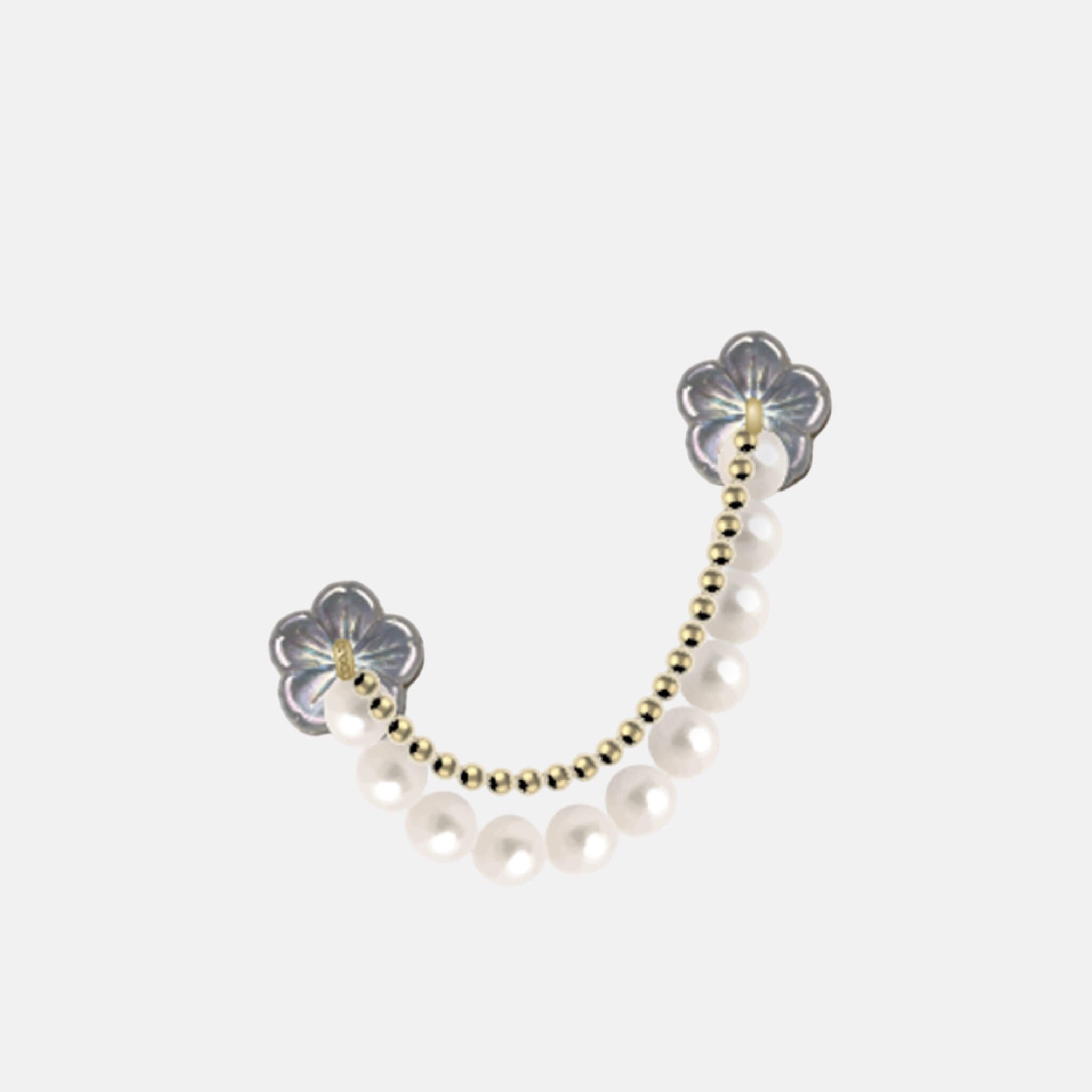 Odznáček Jibbitz – Gold and Silver Pearl Chain