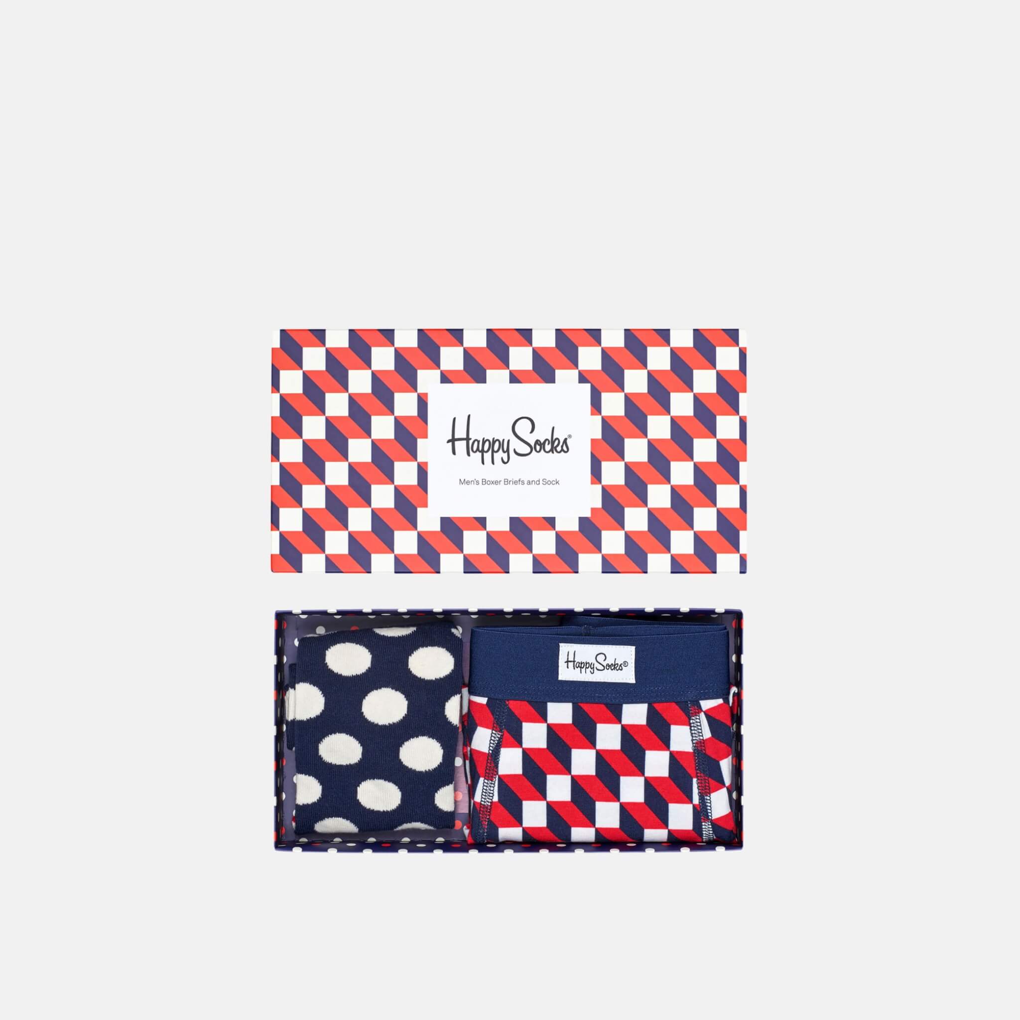 Dárkový box ponožek a boxerek Happy Socks Combo Filled Optic - 2 páry