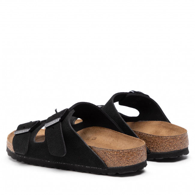 Černé pantofle Birkenstock Arizona SFB Suede Leather