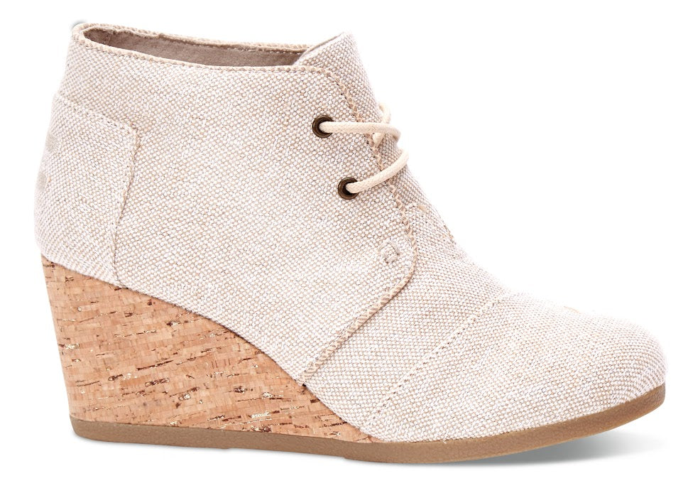 Béžové dámské TOMS Metallic Desert Wedge