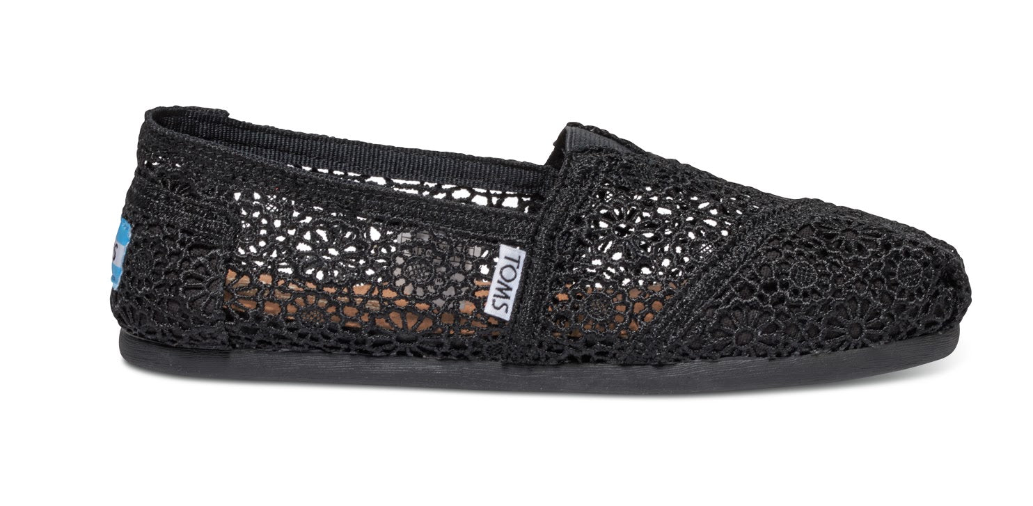 Dámské černé TOMS Marrocan Crochet Alpargata