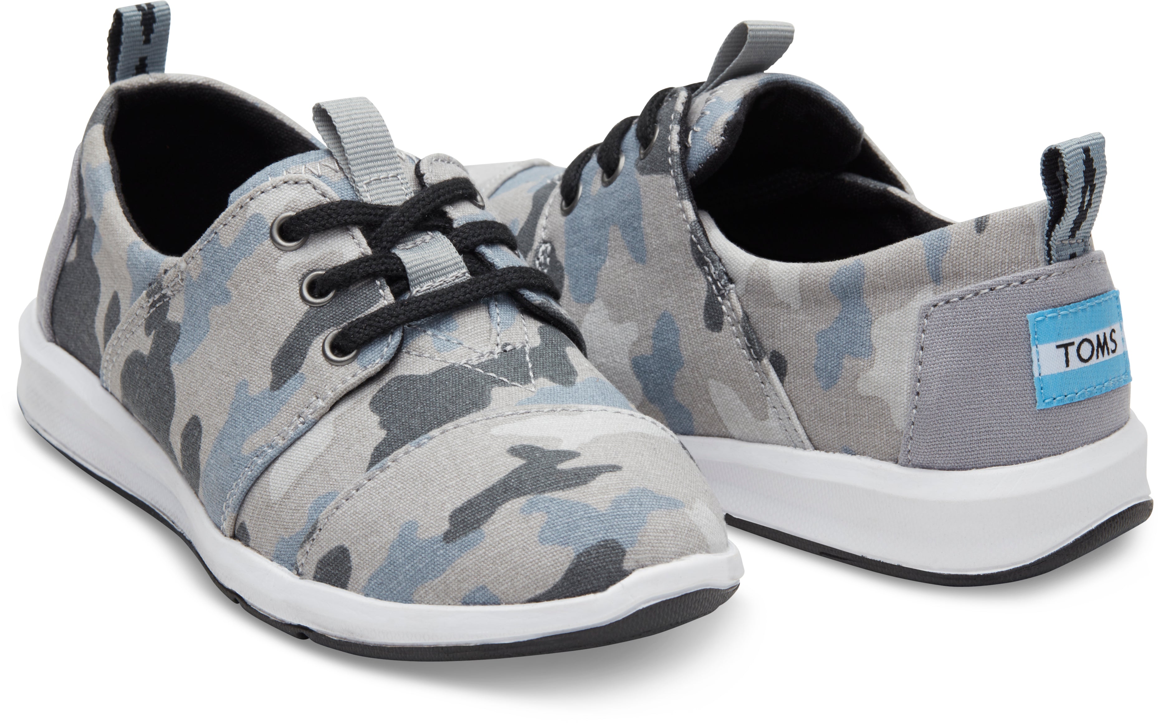 Dětské šedo-modré tenisky TOMS Camo Youth Del Rey