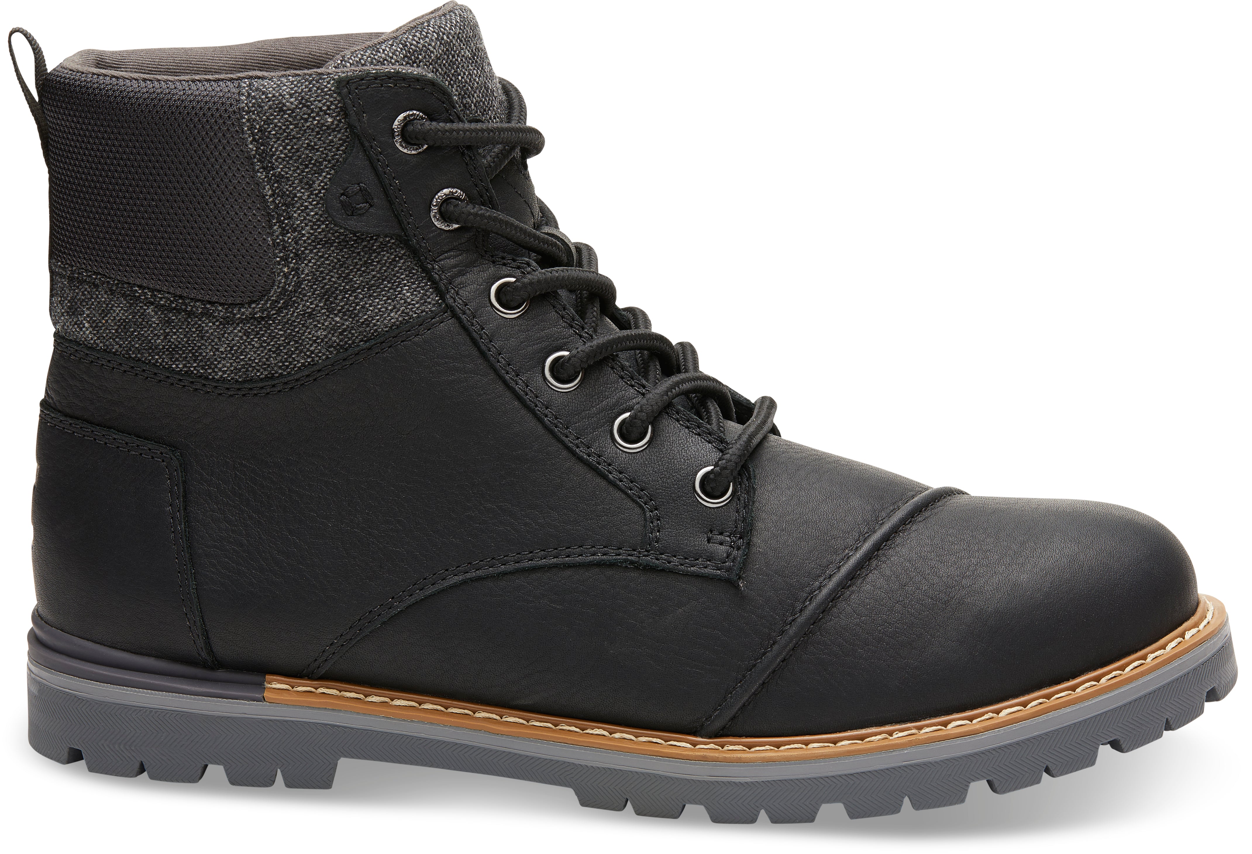 Pánské černé kotníkové boty TOMS Leather Ashland