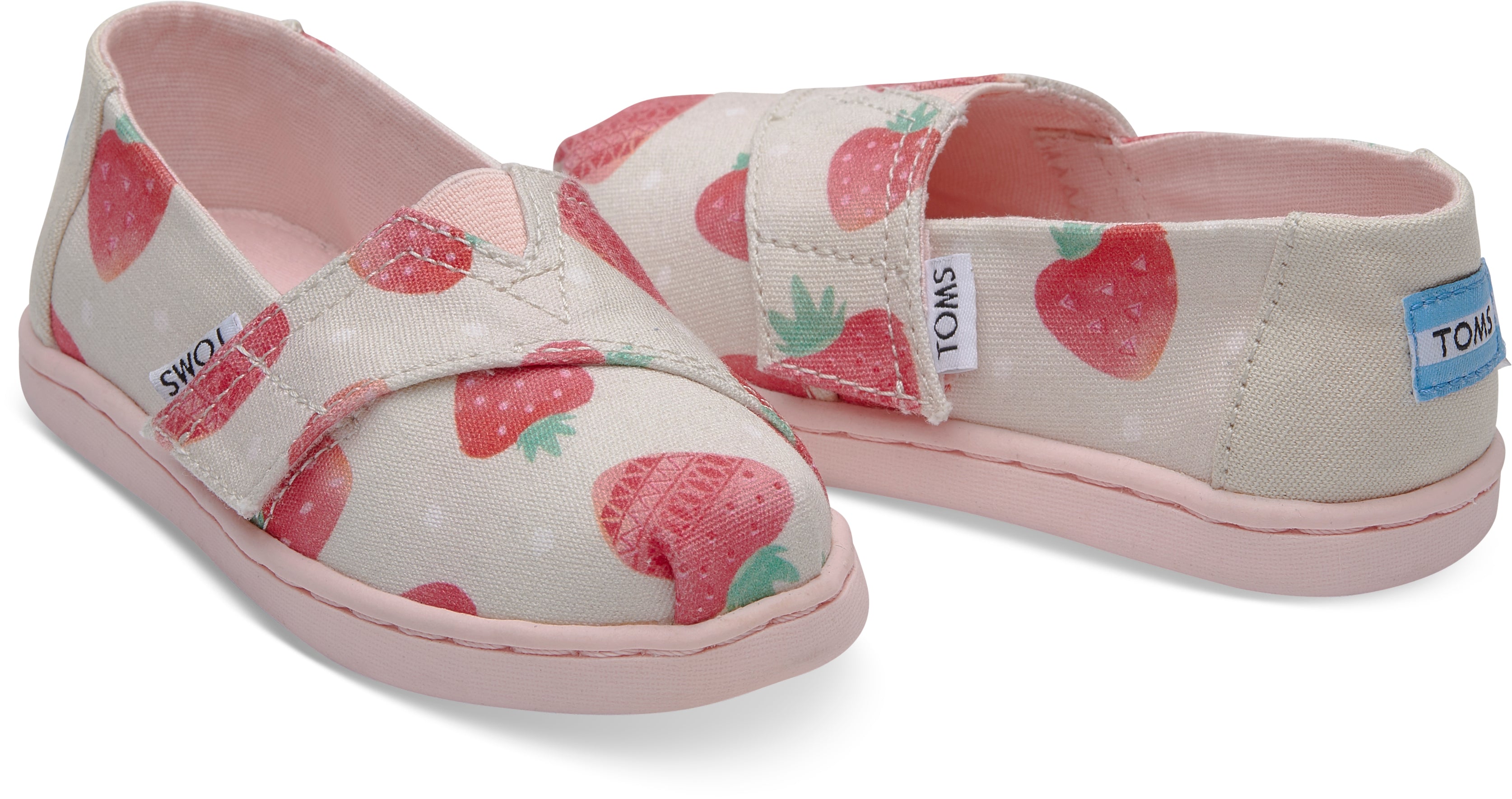 Dětské béžové TOMS Strawberries Seasonal Classics Tiny Alpargata