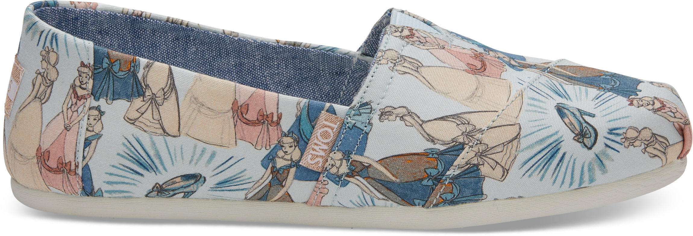 Dámske modré TOMS Cinderella Alpargata
