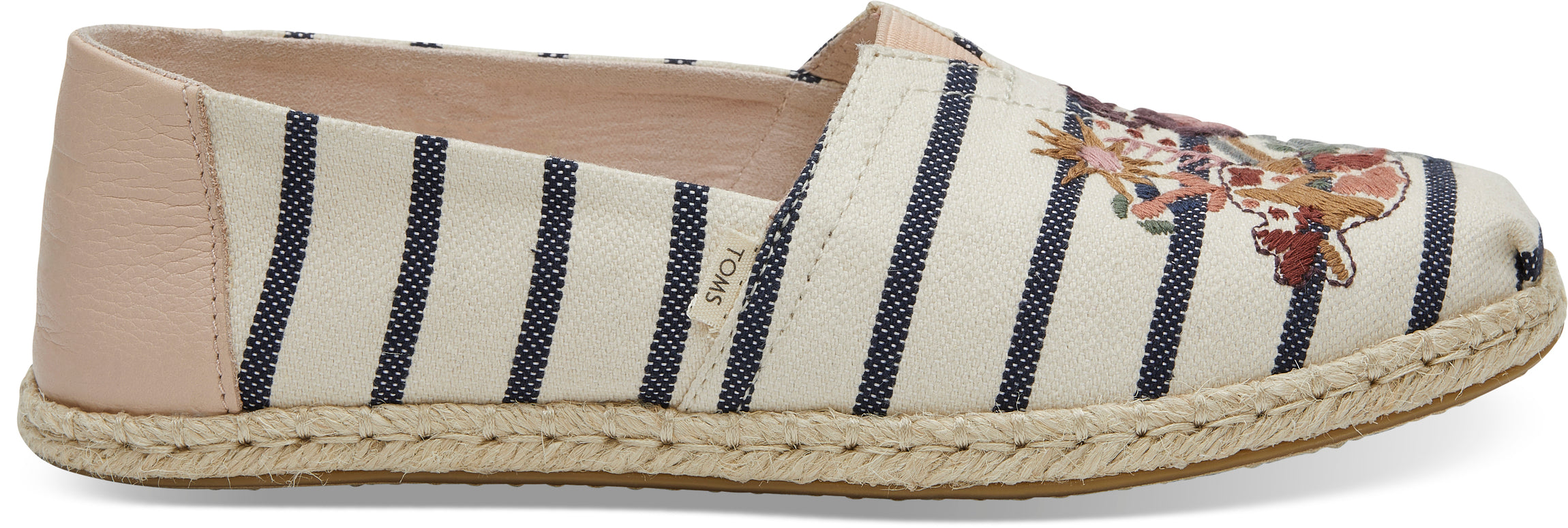 Dámské modro-béžové TOMS Floral Stripe Alpargata