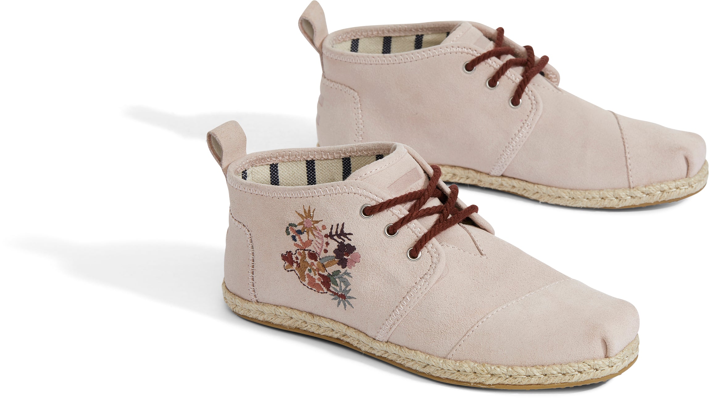 Dámské růžové kotníkové boty TOMS Embroidery Botas