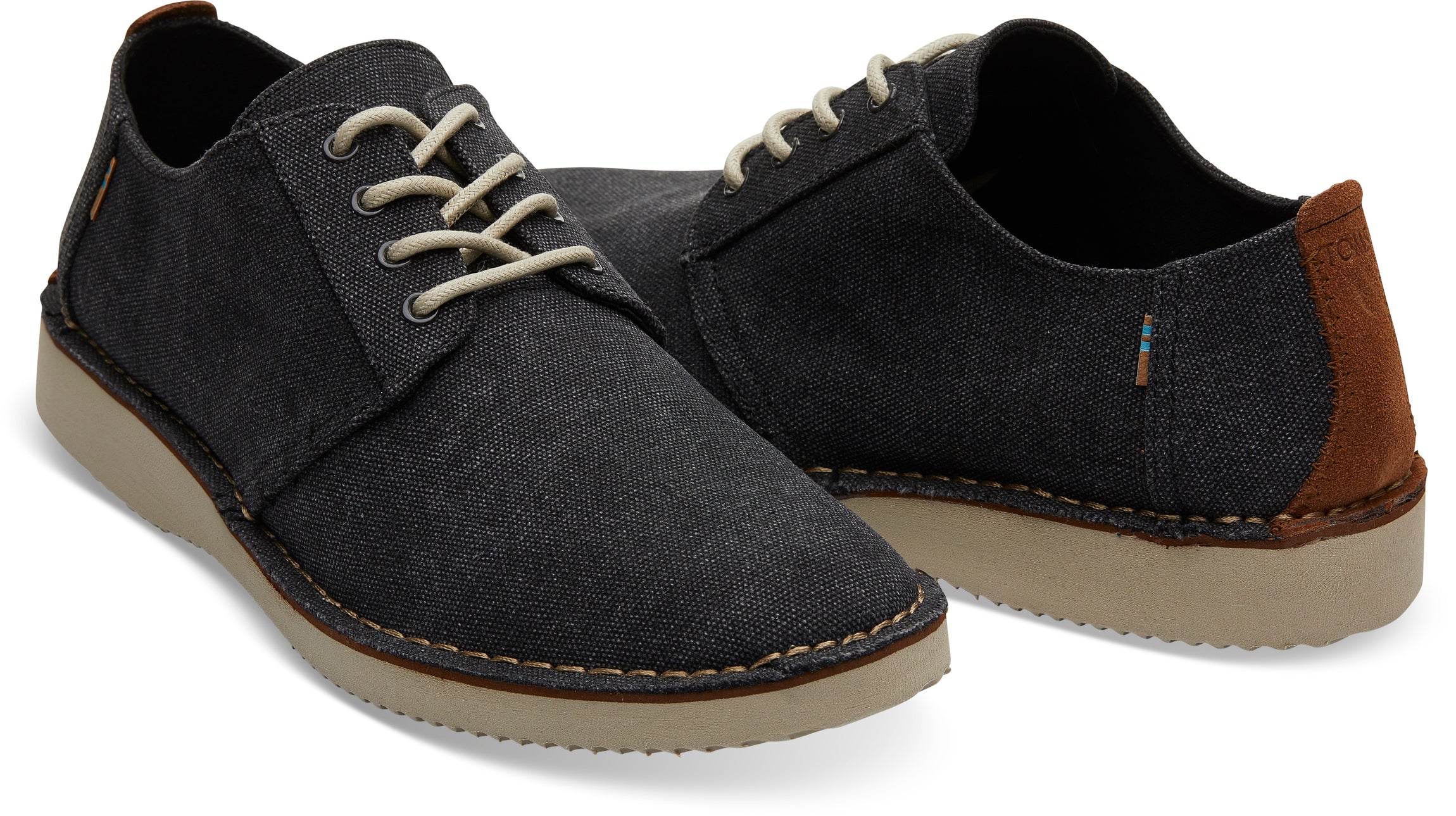 Pánské černé polobotky TOMS Black Washed Canvas Preston