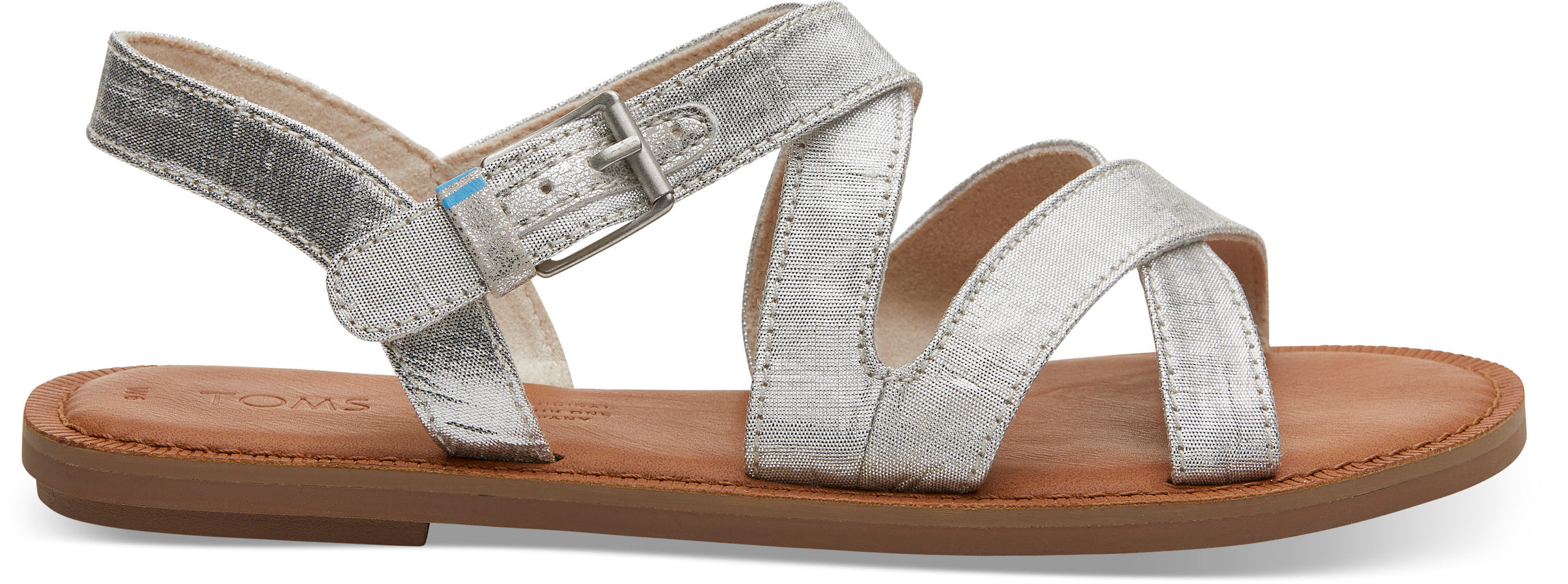 Dámské stříbrné sandálky TOMS Silver Metallic Sicily Sandals