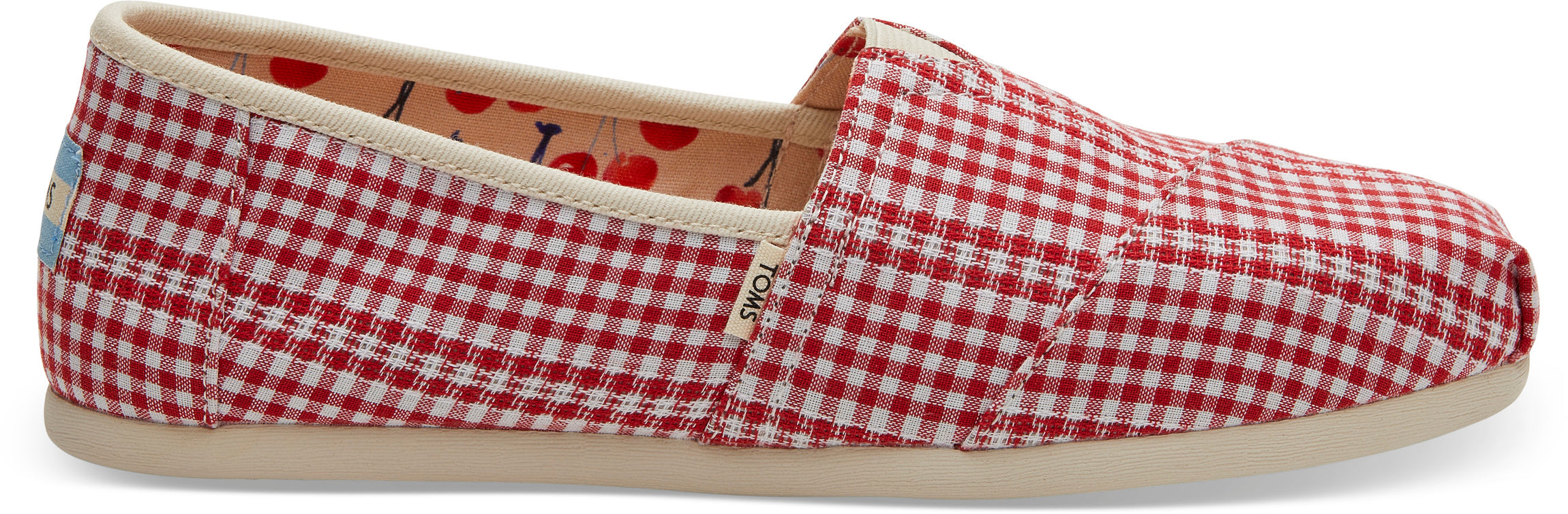 Dámské červenobílé TOMS Gingham Alpargata