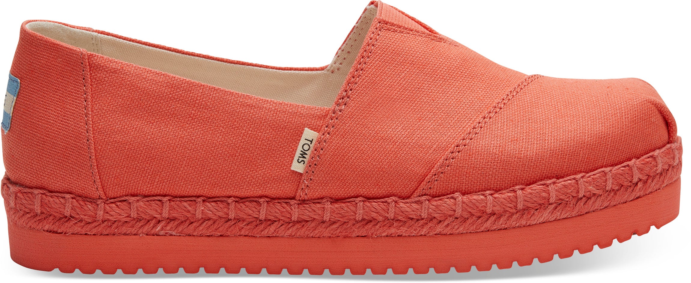 Dámské červené espadrilky na platformě TOMS Platform Alpargata