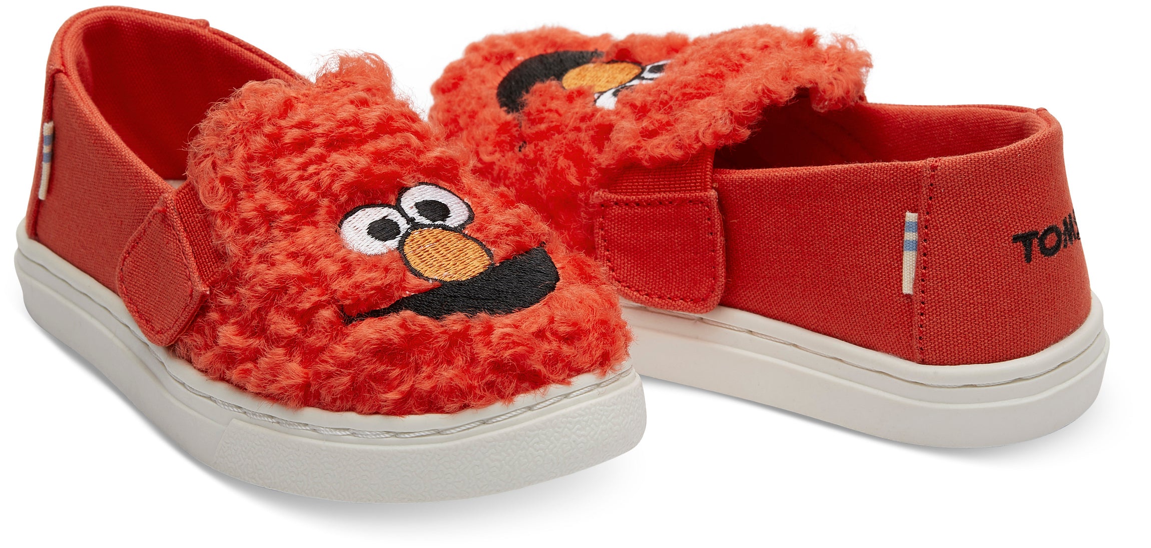 Dětské červené TOMS Sesame Street Elmo Tiny Luca Slip-on