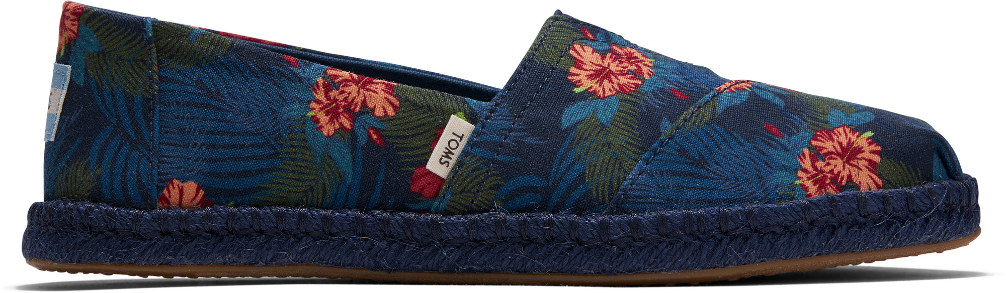 Dámské tmavě modré espadrilky s květy TOMS Alpargata