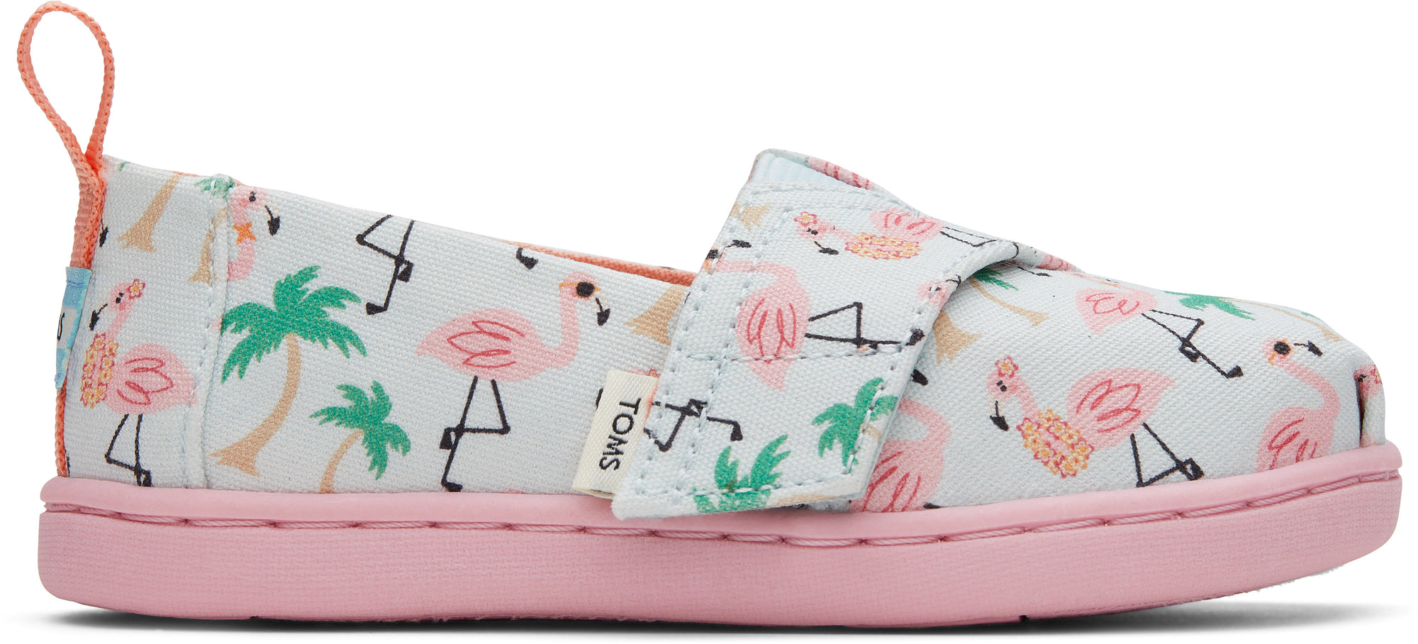 Dětské modré espadrilky s plameňáky TOMS Tiny Alpargata