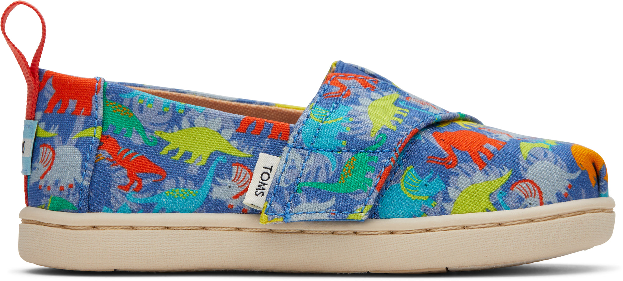 Dětské modré espadrilky s dinosaury TOMS Tiny Alpargata