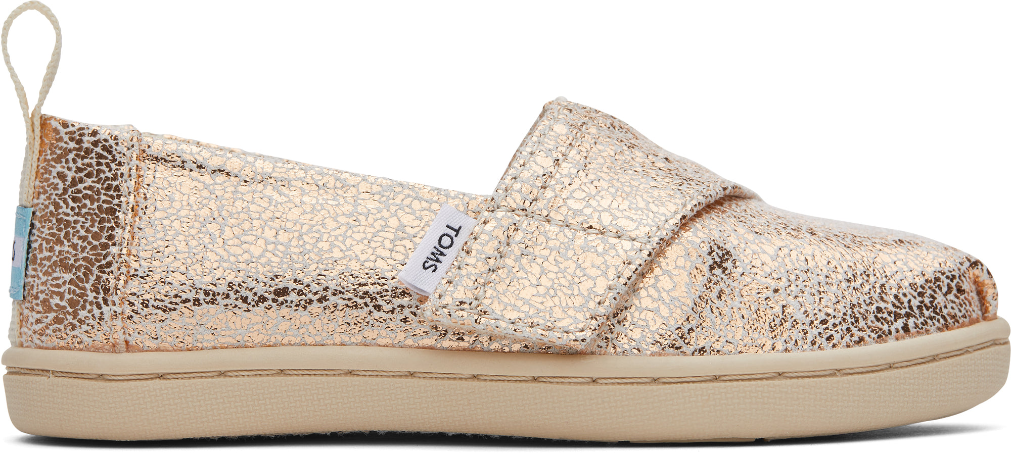 Dětské zlaté espadrilky TOMS Tiny Alpargata