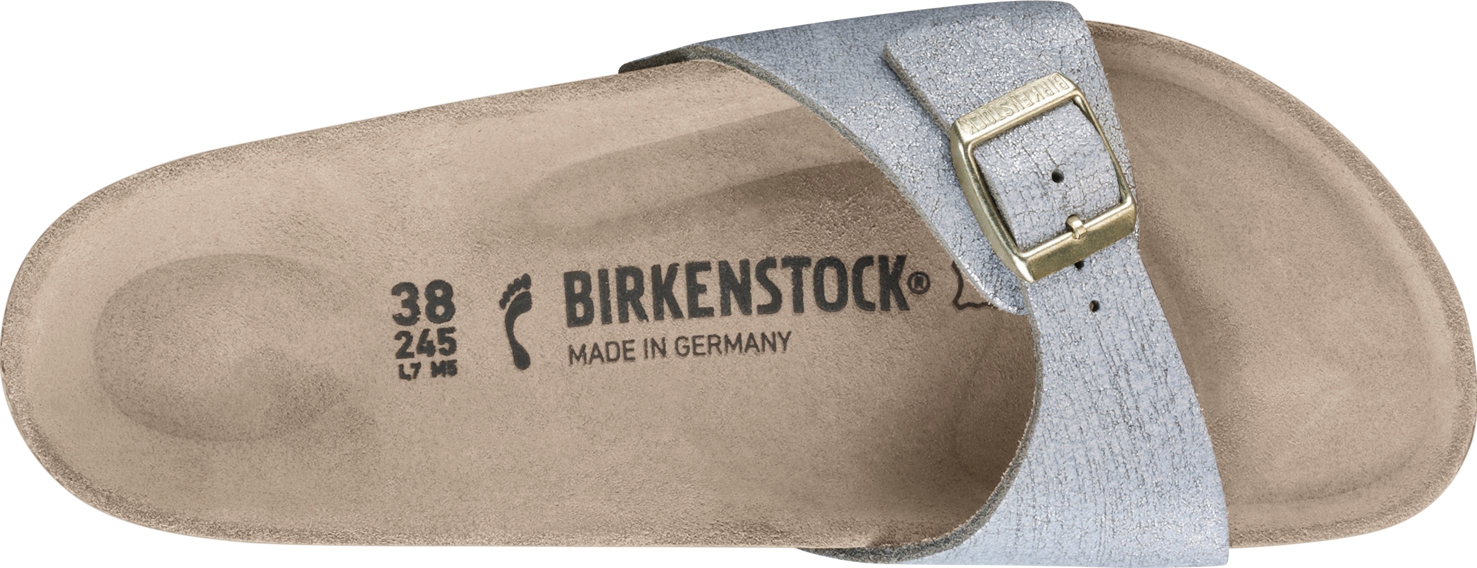 Stříbrné pantofle Birkenstock Madrid Washed Suede