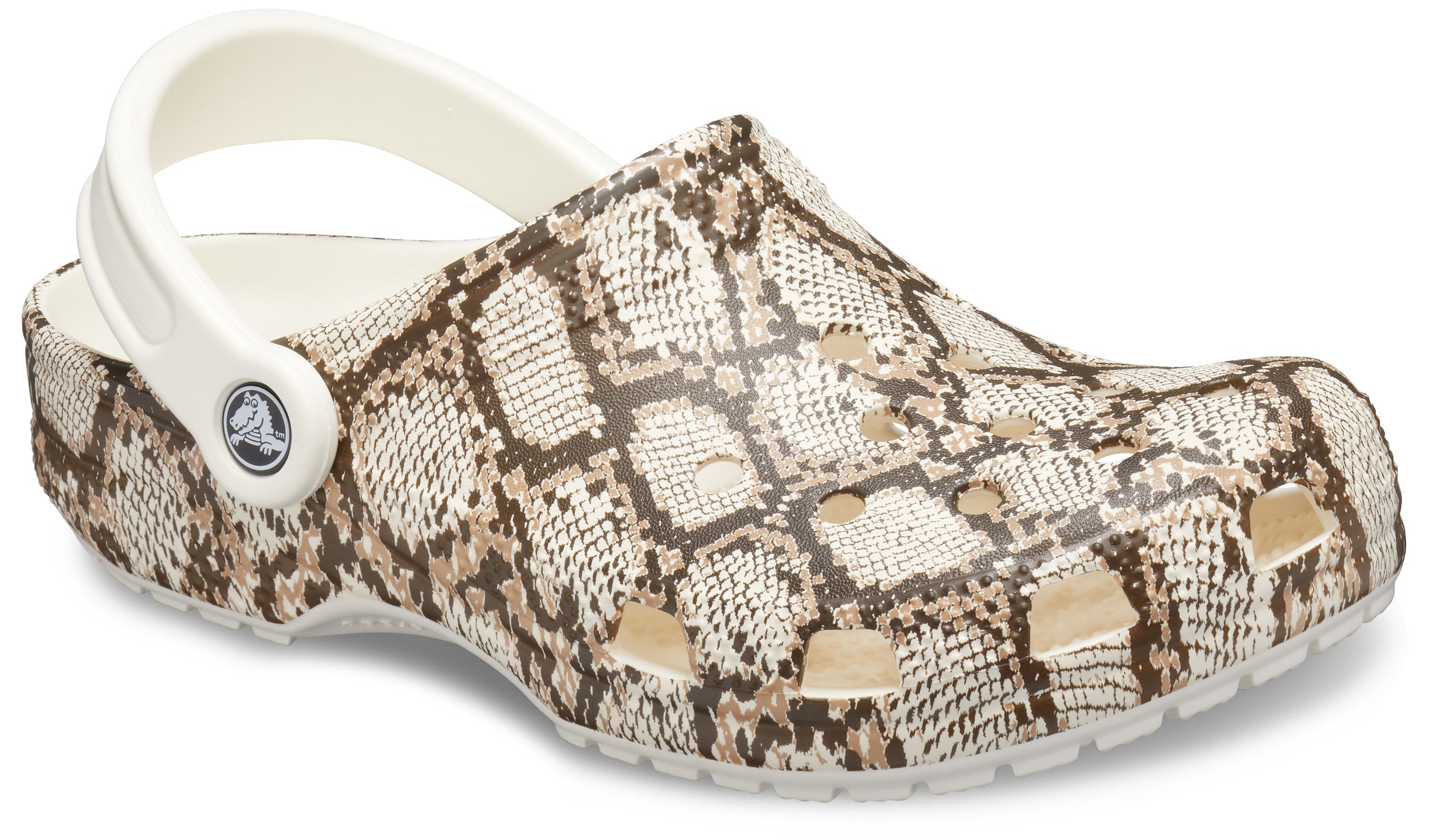 Classic Snake Print Clog Oyster/Mushroom