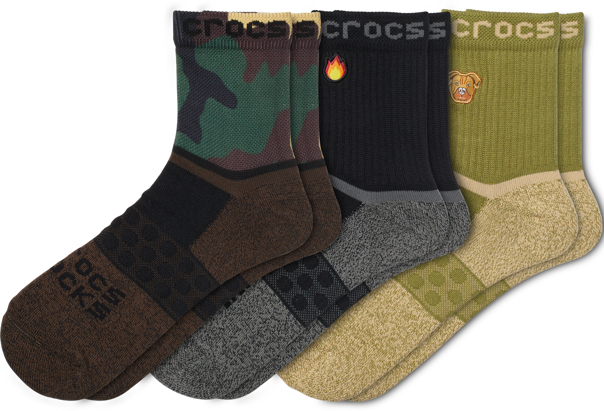 Cocs Socks Adult quarter graphic 3 pack