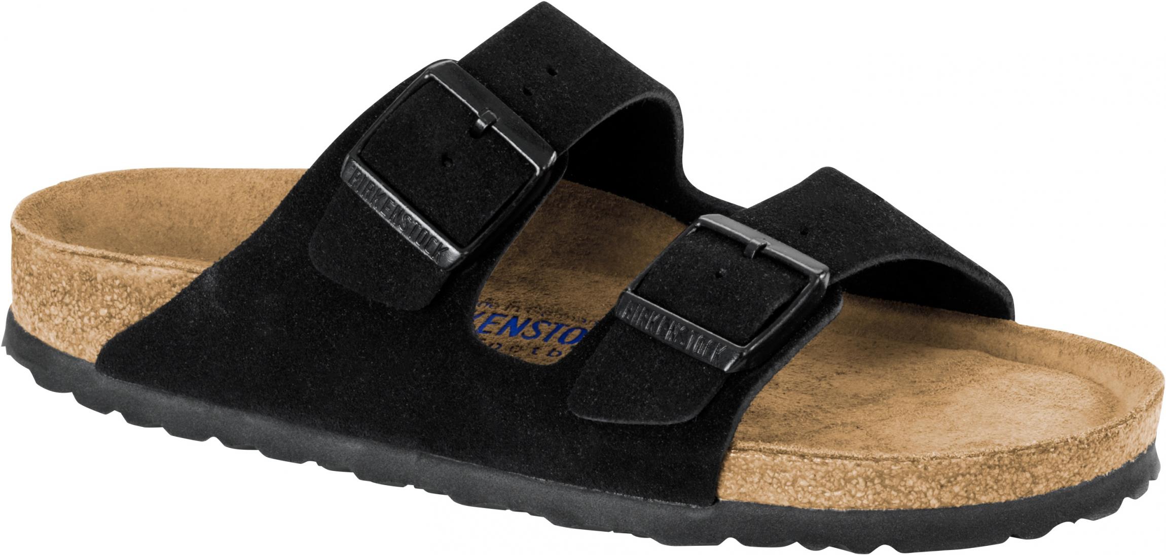 Černé pantofle Birkenstock Arizona SFB Suede Leather
