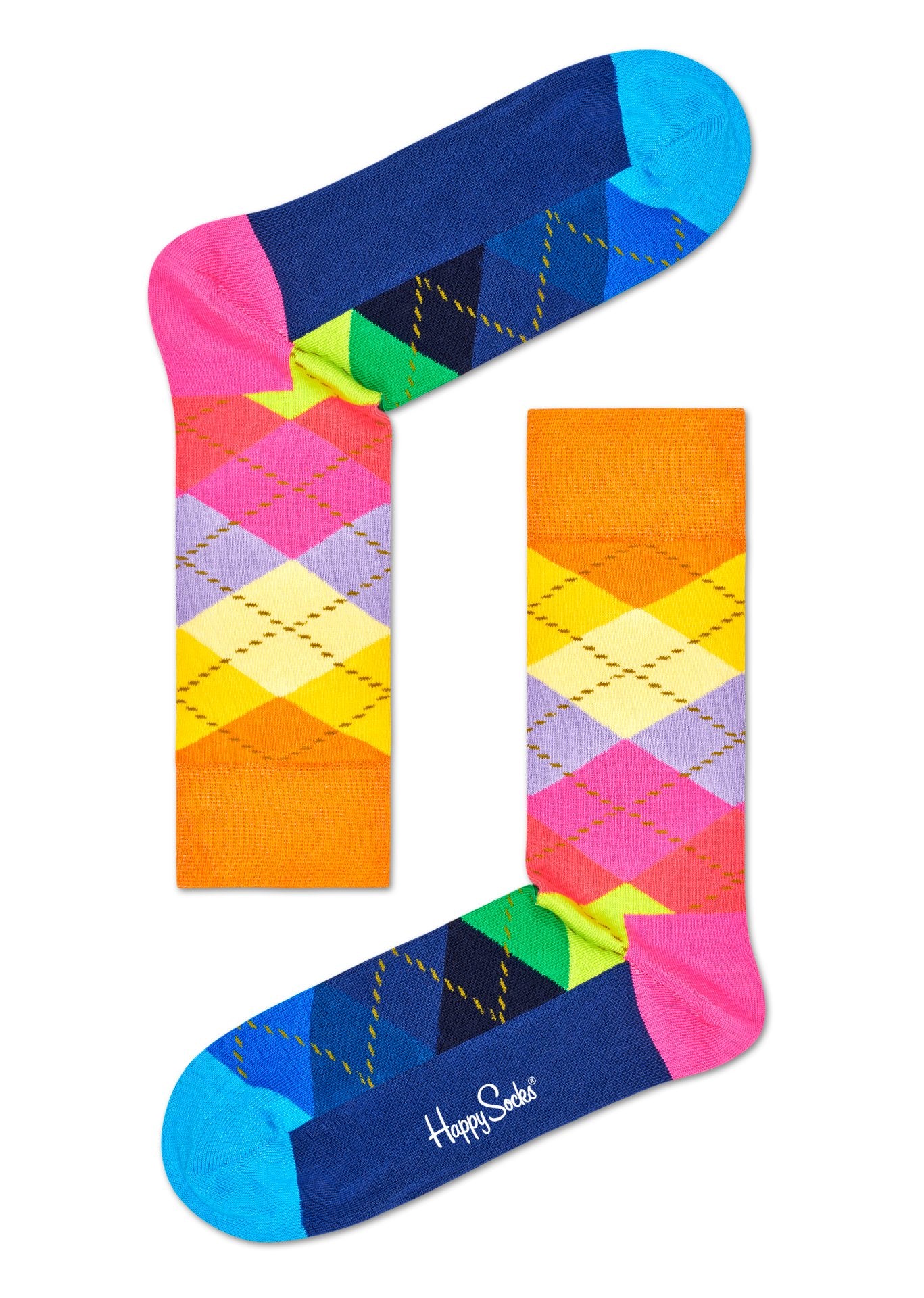 Barevné ponožky Happy Socks s károvaným vzorem Argyle