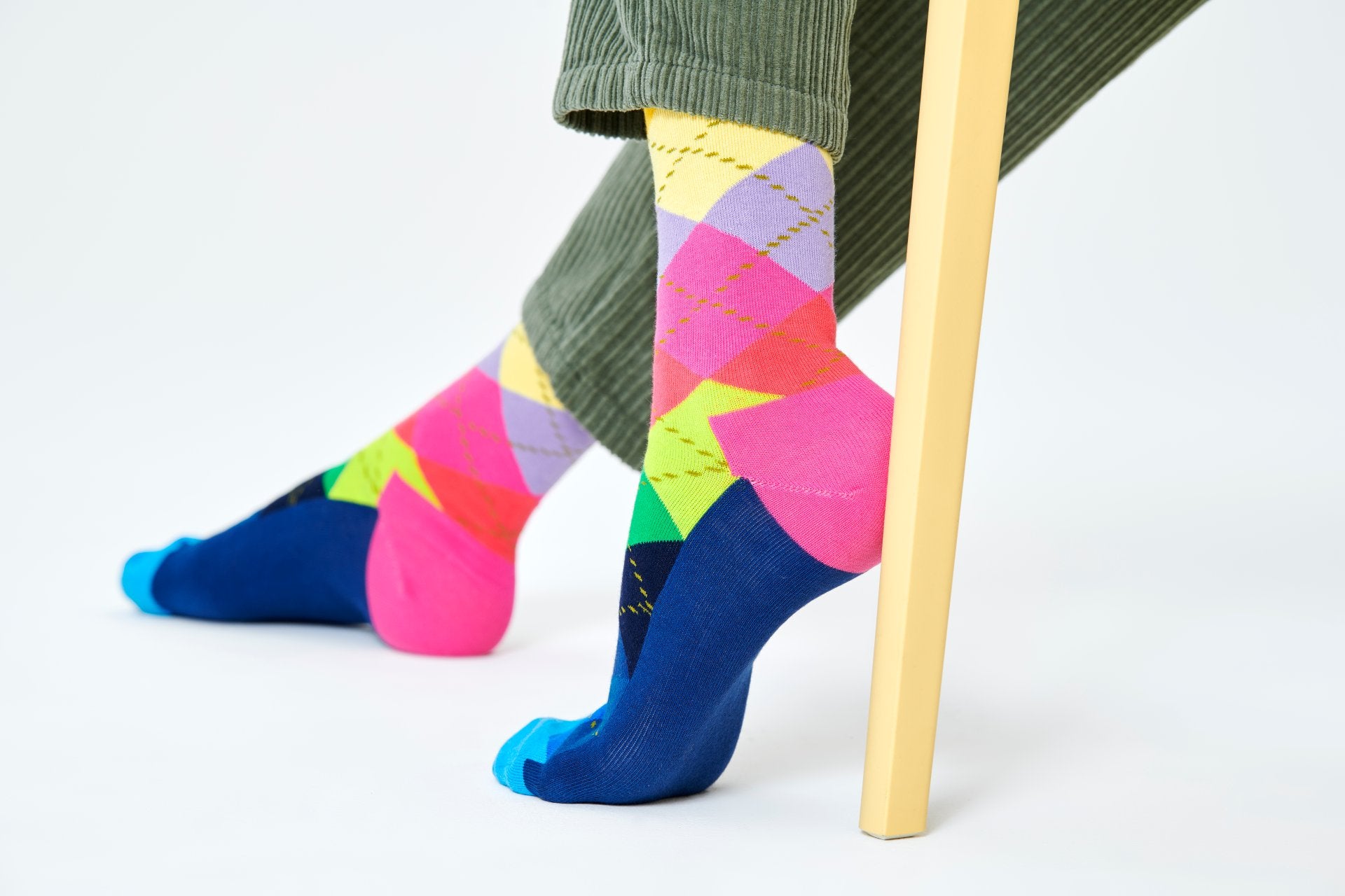 Barevné ponožky Happy Socks s károvaným vzorem Argyle