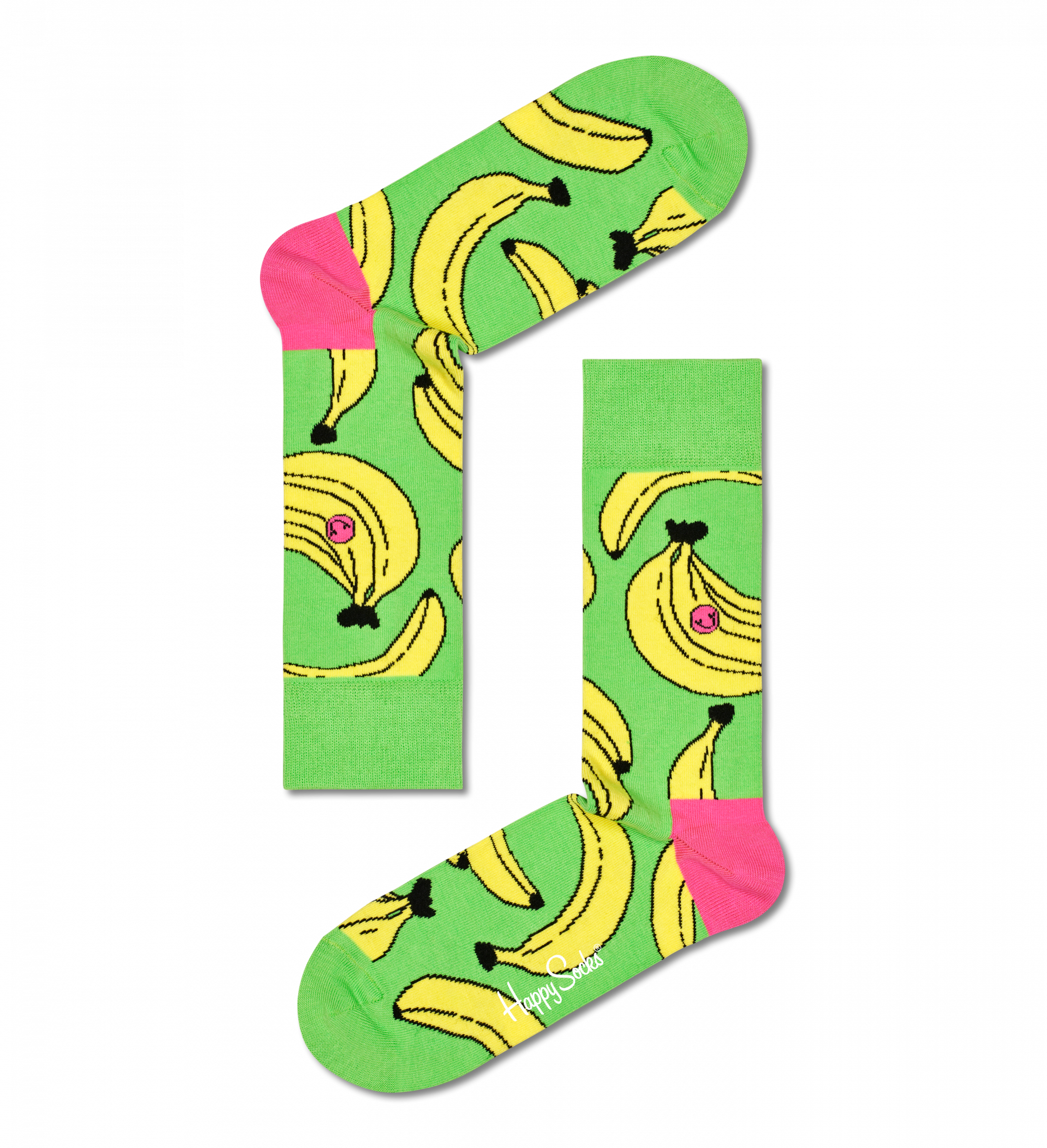 Zelené ponožky Happy Socks, vzor Banana