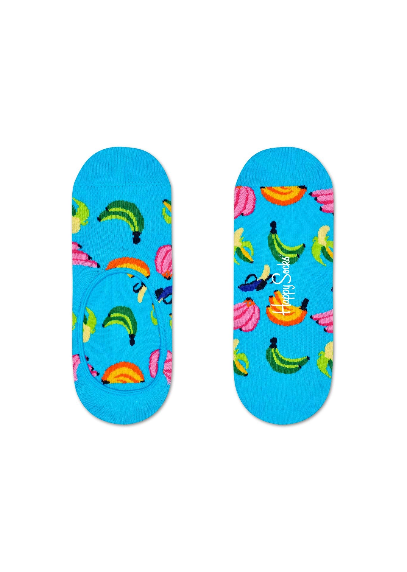 Nízké modré ponožky Happy Socks s banány, vzor Banana