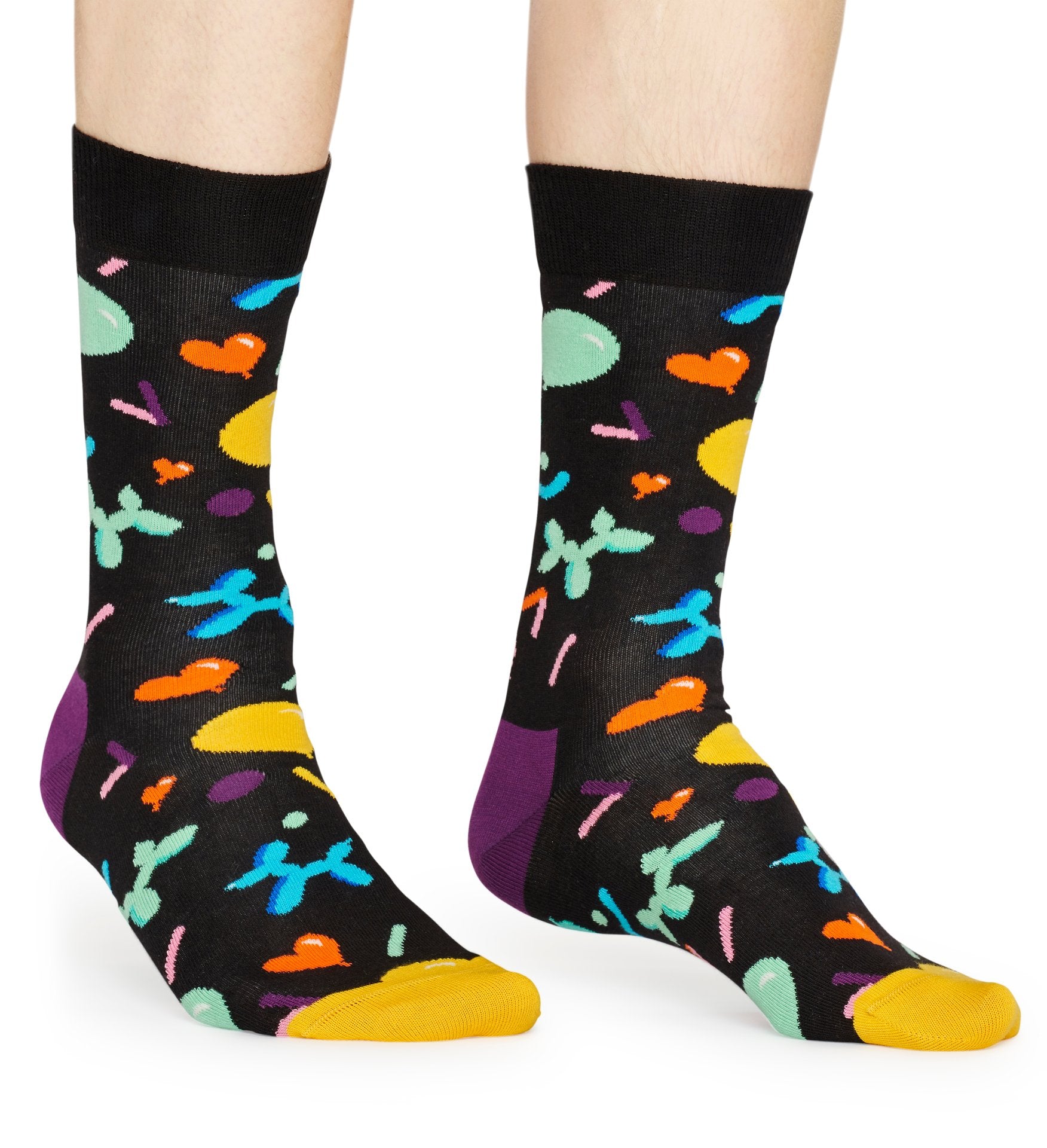 Černé ponožky Happy Socks s nafukovacími zvířátky, vzor Balloon Animal